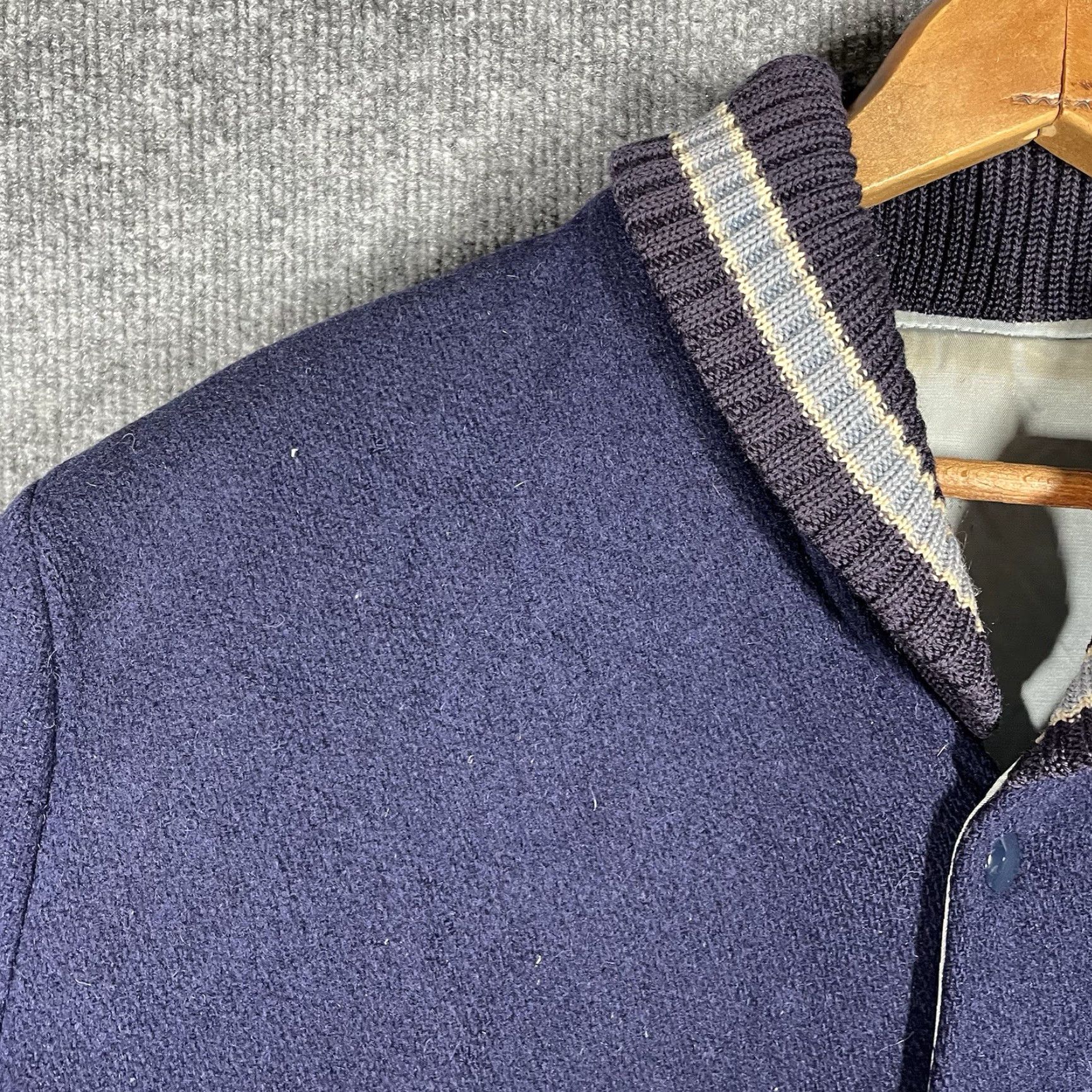 Vintage VINTAGE Albion Knitting Mills Stadium Jacket Mens Size S Wool 50s Blue Rockabilly Decade 1950s Varsity Letterman Size US S / EU 44-46 / 1 - 5 Thumbnail