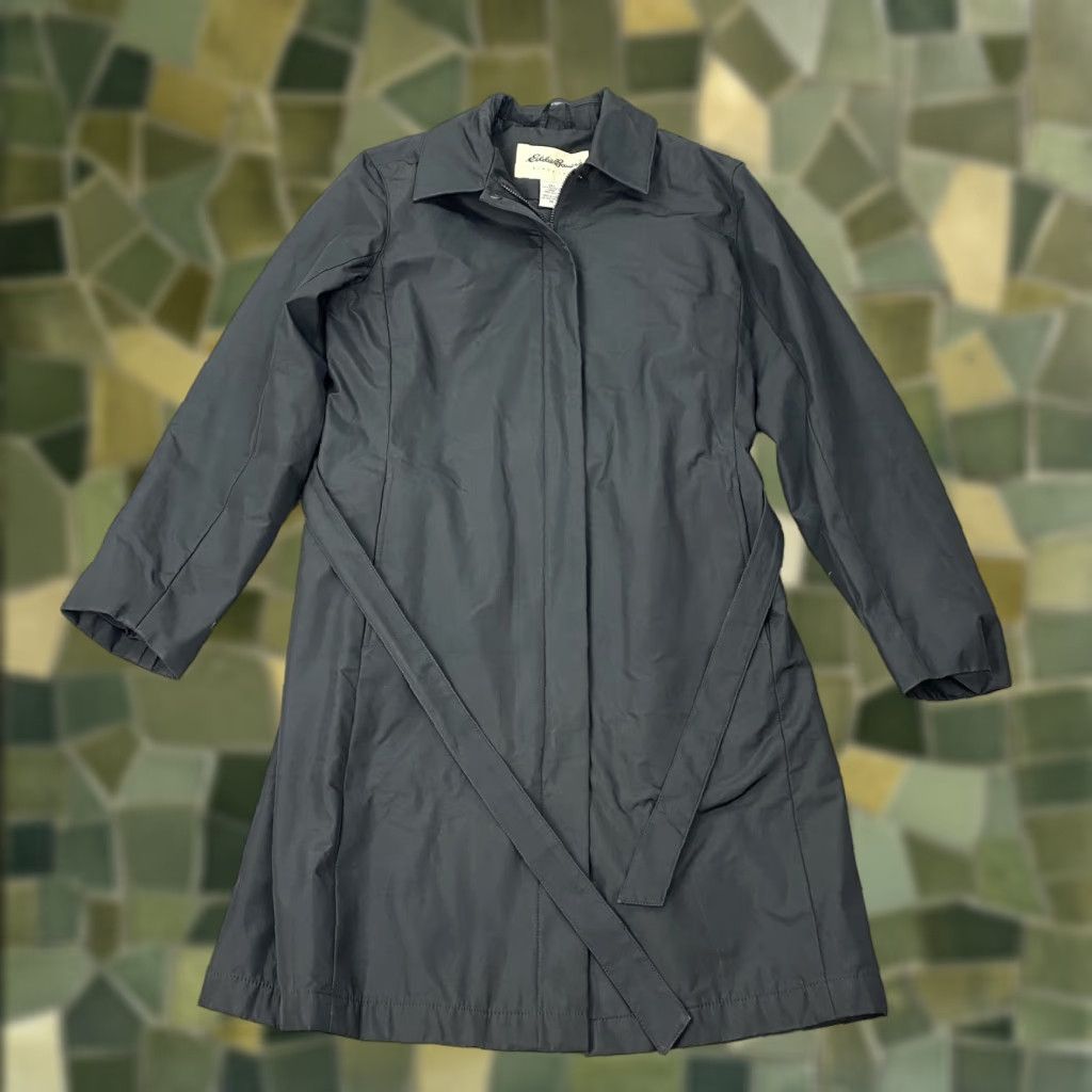 Eddie Bauer VINTAGE Eddie Bauer Coat Womens XS Black Belted Long Trench Nylon Lined Lightweight Size XS / US 0-2 / IT 36-38 - 1 Thumbnail