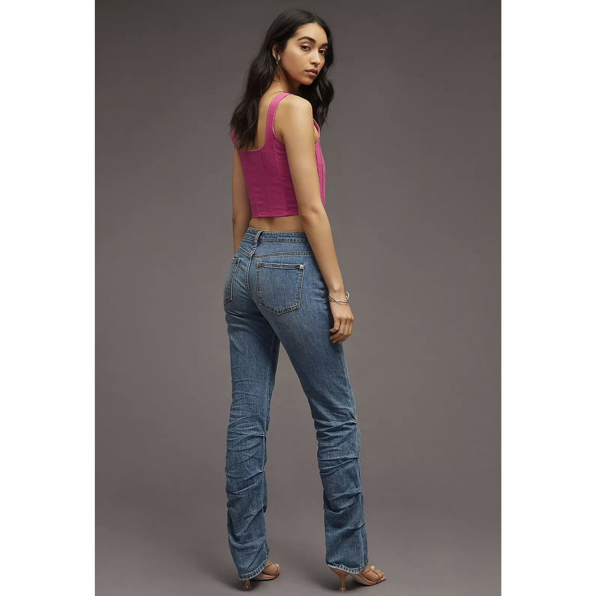 Anthropologie PILCRO Anthropologie Faded Wash Low-Rise Ruched Boot Jeans Size 30" / US 8 / IT 44 - 5 Thumbnail