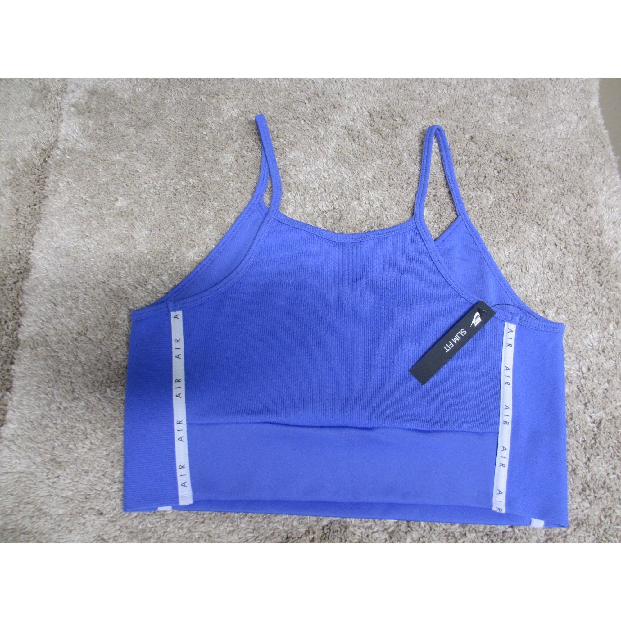 Nike Nike Air Women's Air Ribbed Purple Bra With Straps - Size S Size ONE SIZE - 1 Thumbnail
