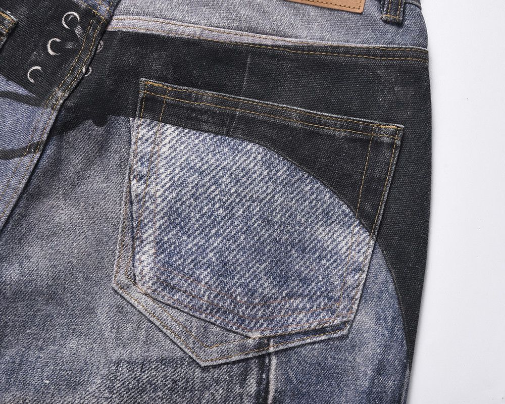 Japanese Brand × Jean × Vintage High Street PU Leather Patchwork Baggy Size US 33 - 4 Thumbnail
