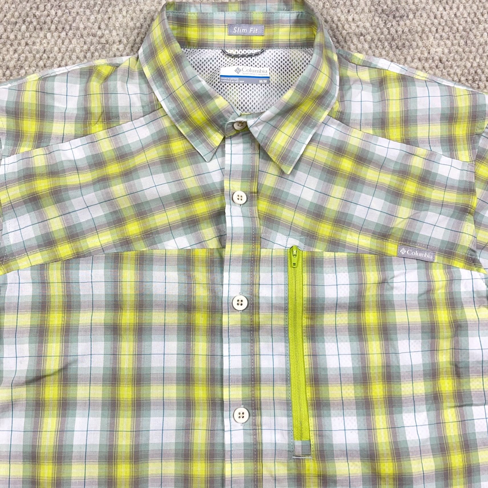 Vintage Columbia Shirt Men Medium Slim Fit Green Plaid Button-Up Outdoor Fishing Camp Casual Travel Size US M / EU 48-50 / 2 - 3 Thumbnail