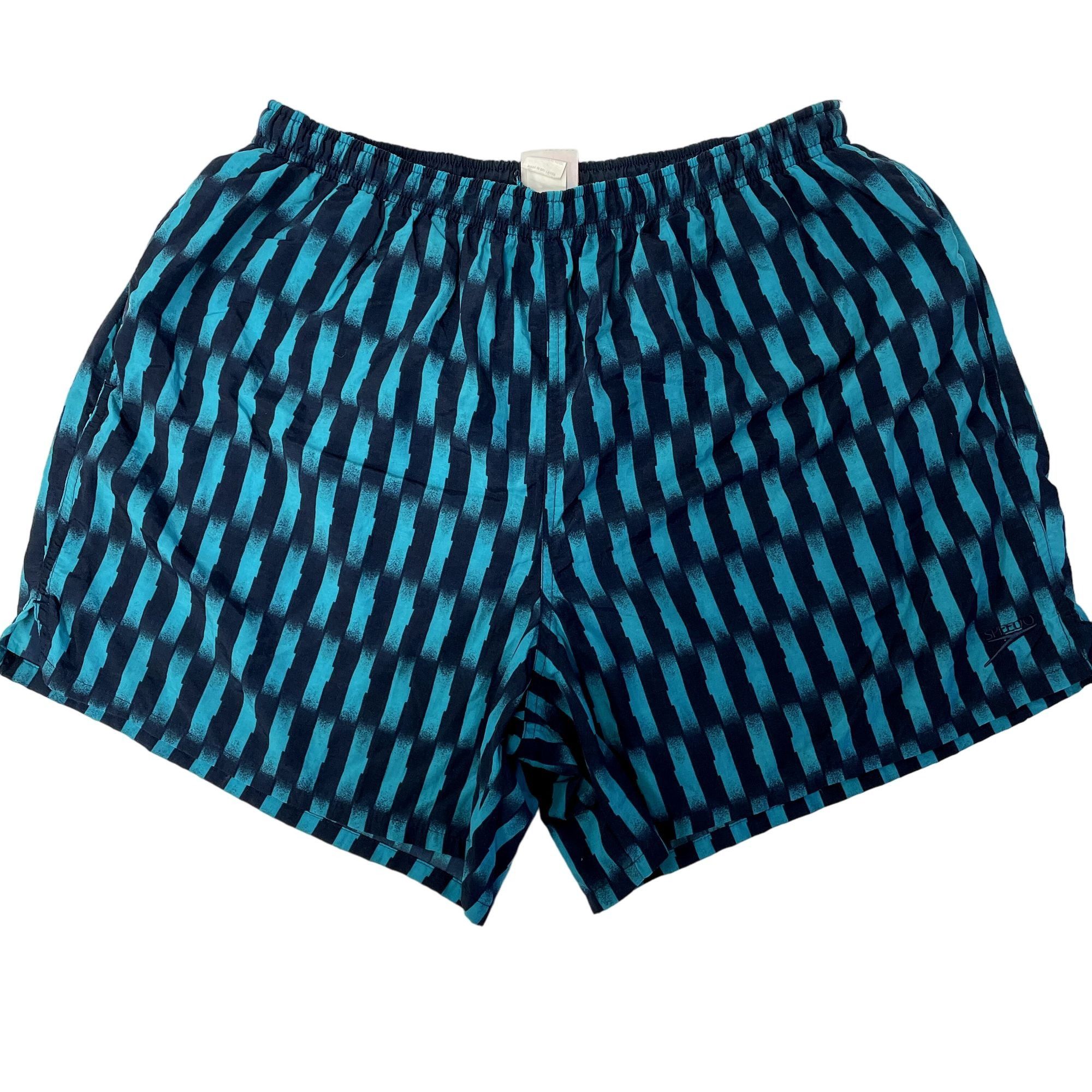 80’s Speedo Blue GEOMETRIC Swim Trunks SURFER Beach Shorts