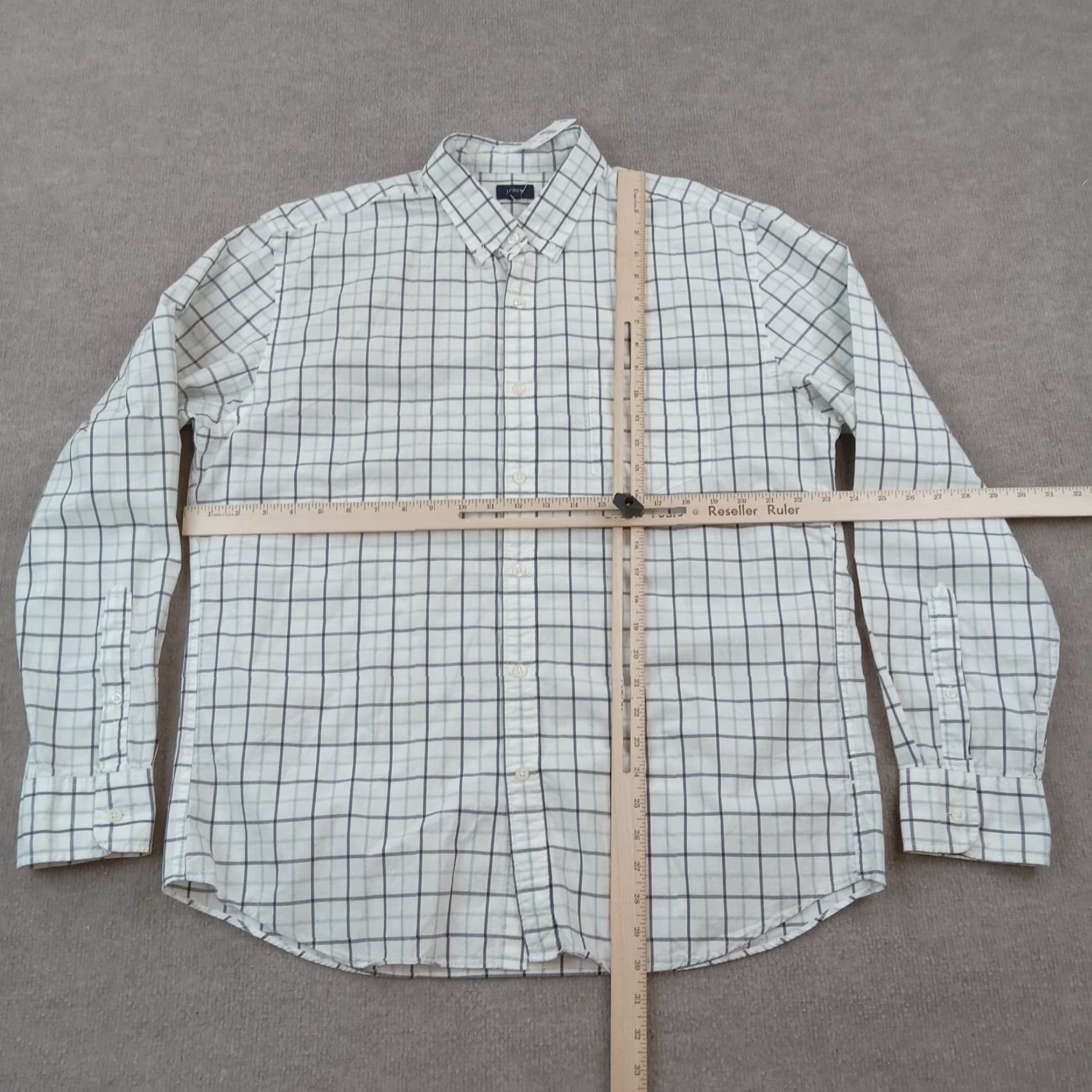 J.Crew J.CREW Shirt Mens Extra Large Blue White Plaid Button Up Long Sleeve Casual Business Size US XL / EU 56 / 4 - 2 Thumbnail
