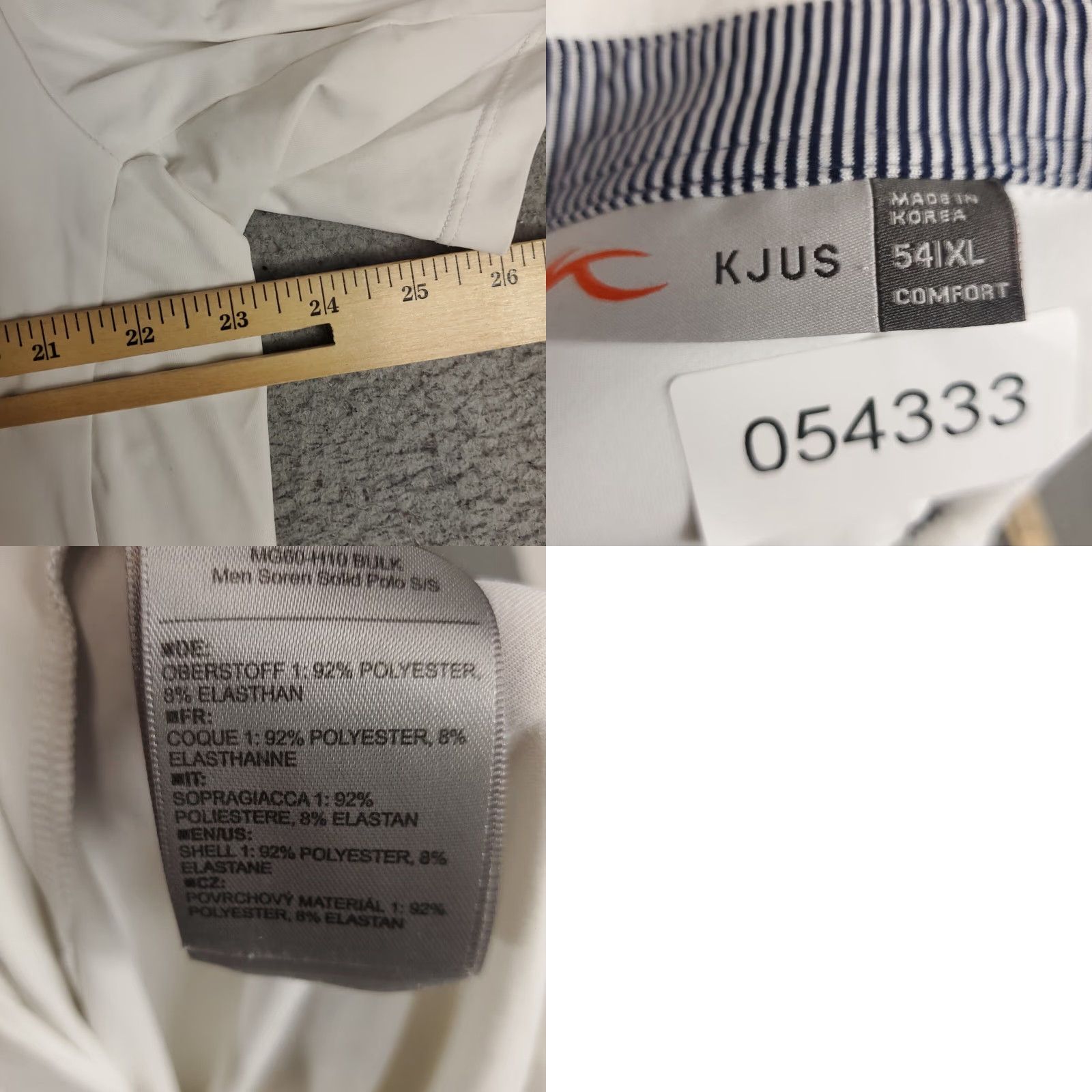 KJUS KJUS Polo Shirt Mens XL White Solid Short Sleeve Golf Activewear Size US XL / EU 56 / 4 - 8 Thumbnail
