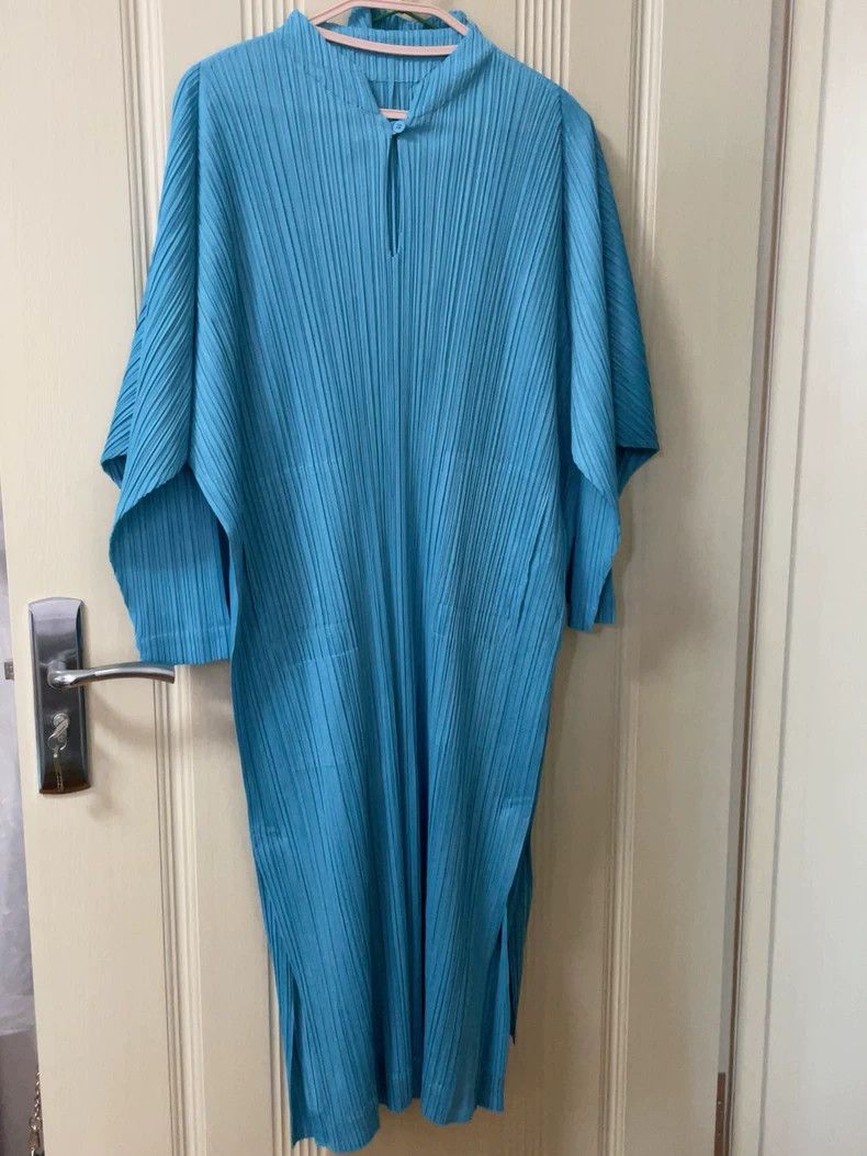 Issey Miyake Issey Miyake size:2 Sky-blue cheongsong-style dress Size L / US 10 / IT 46 - 6 Thumbnail