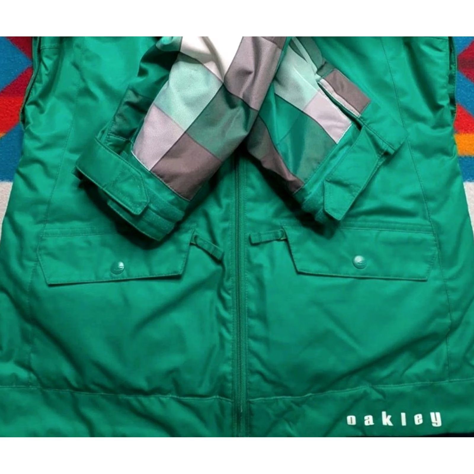 Oakley Oakley Ski Jacket Hooded Insulated Full Zip Plaid Green Women's Medium Size M / US 6-8 / IT 42-44 - 3 Thumbnail