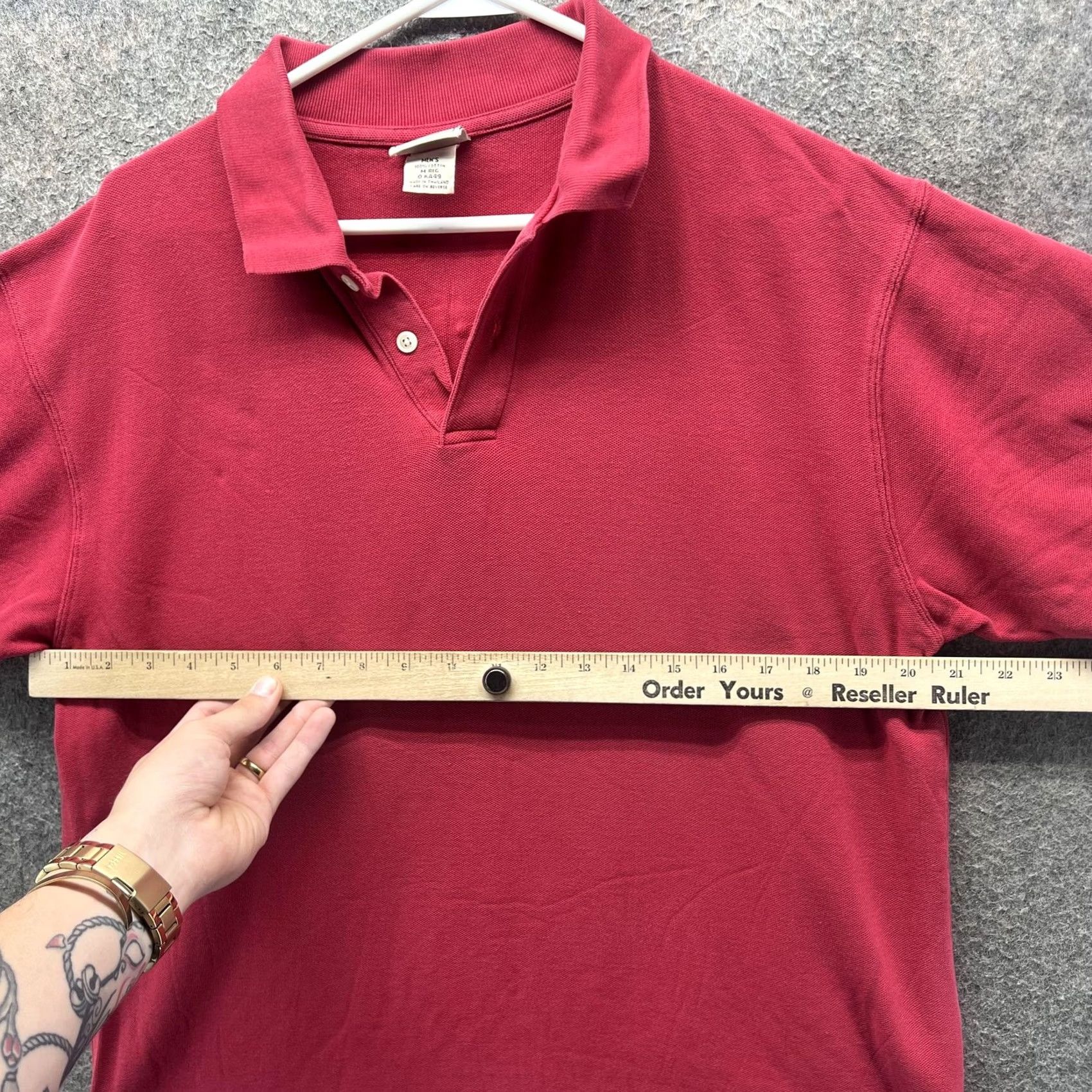 Vintage L.L. Bean Polo Shirt Mens M Red 100% Cotton Knit Casual Solid Short Sleeve Polo Mens Red Size US M / EU 48-50 / 2 - 3 Thumbnail