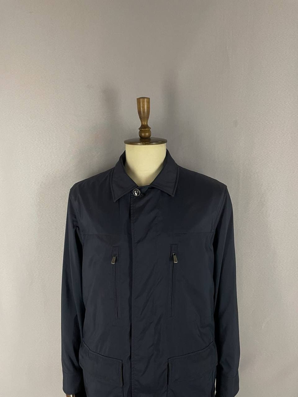 Loro Piana Loro Piana Jacket Trench Navy Cashmere Size US XXL / EU 58 / 5 - 2 Thumbnail