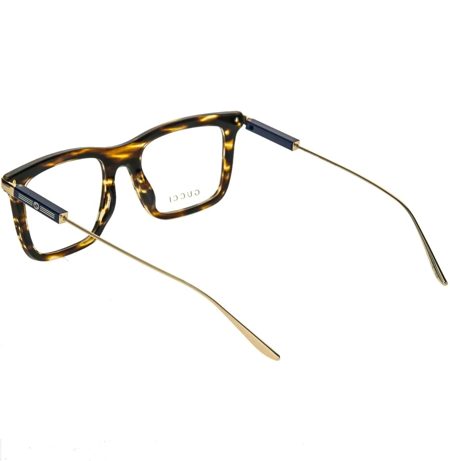Gucci GUCCI 1438 Gold Havana Stripe Logo Eyeglasses GG1438O 003 Size ONE SIZE - 3 Thumbnail