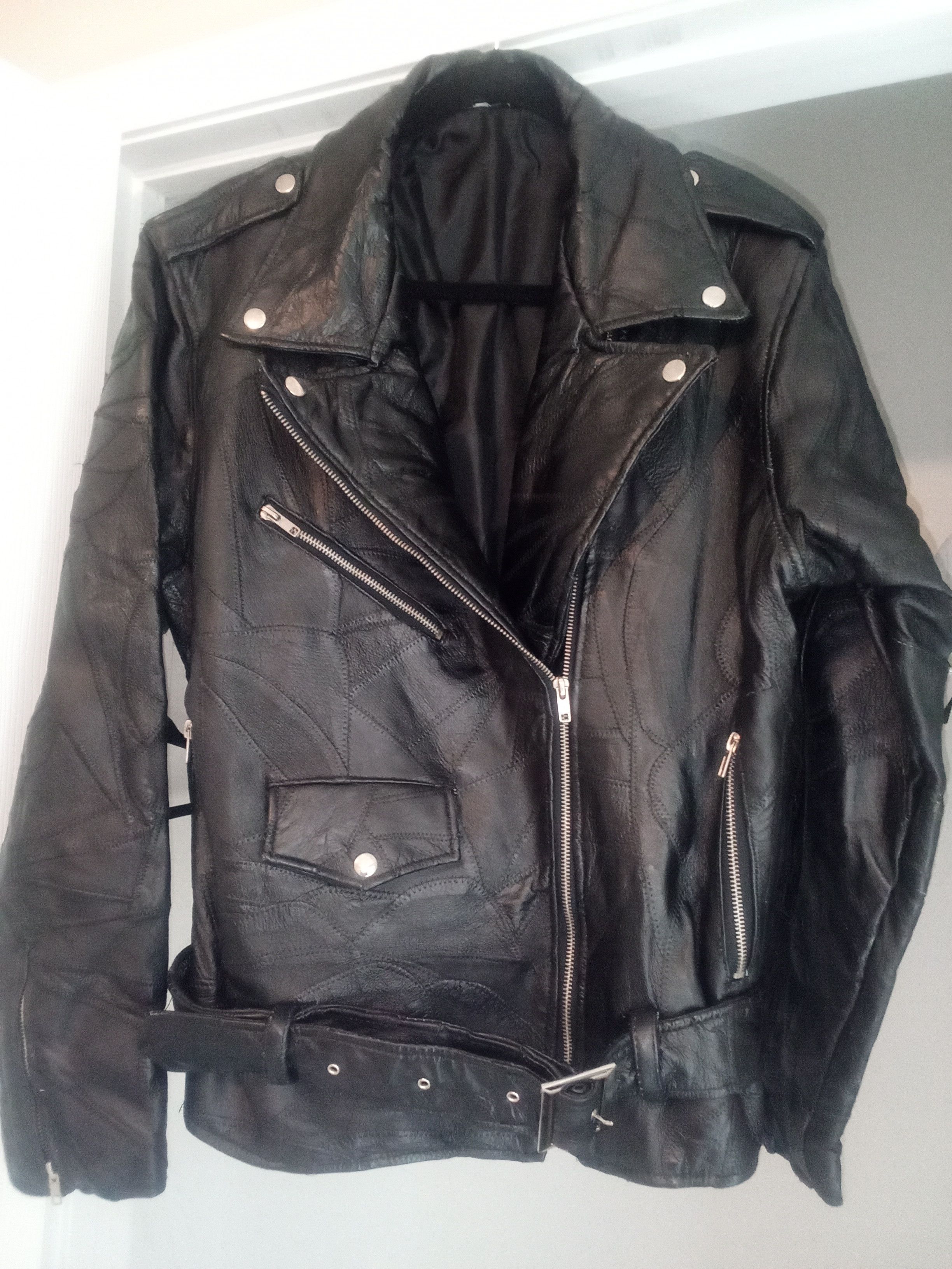 Vintage VINTAGE LEATHER BIKER JACKET WITH EAGLE EMBROIDERY Size US M / EU 48-50 / 2 - 7 Thumbnail