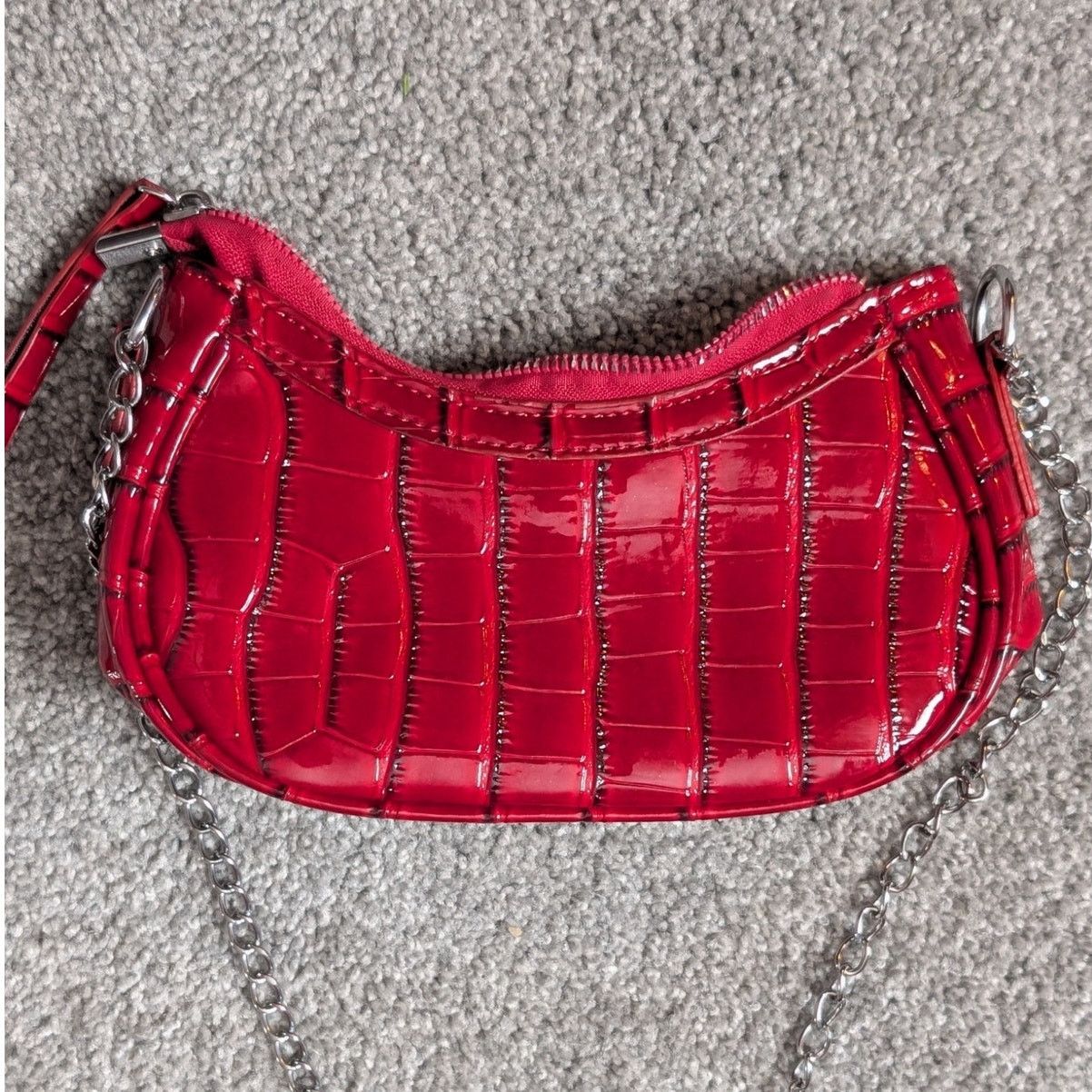 Shein Red Faux Leather Grunge Y2K Shoulder Bag by SHEIN Size ONE SIZE - 5 Thumbnail