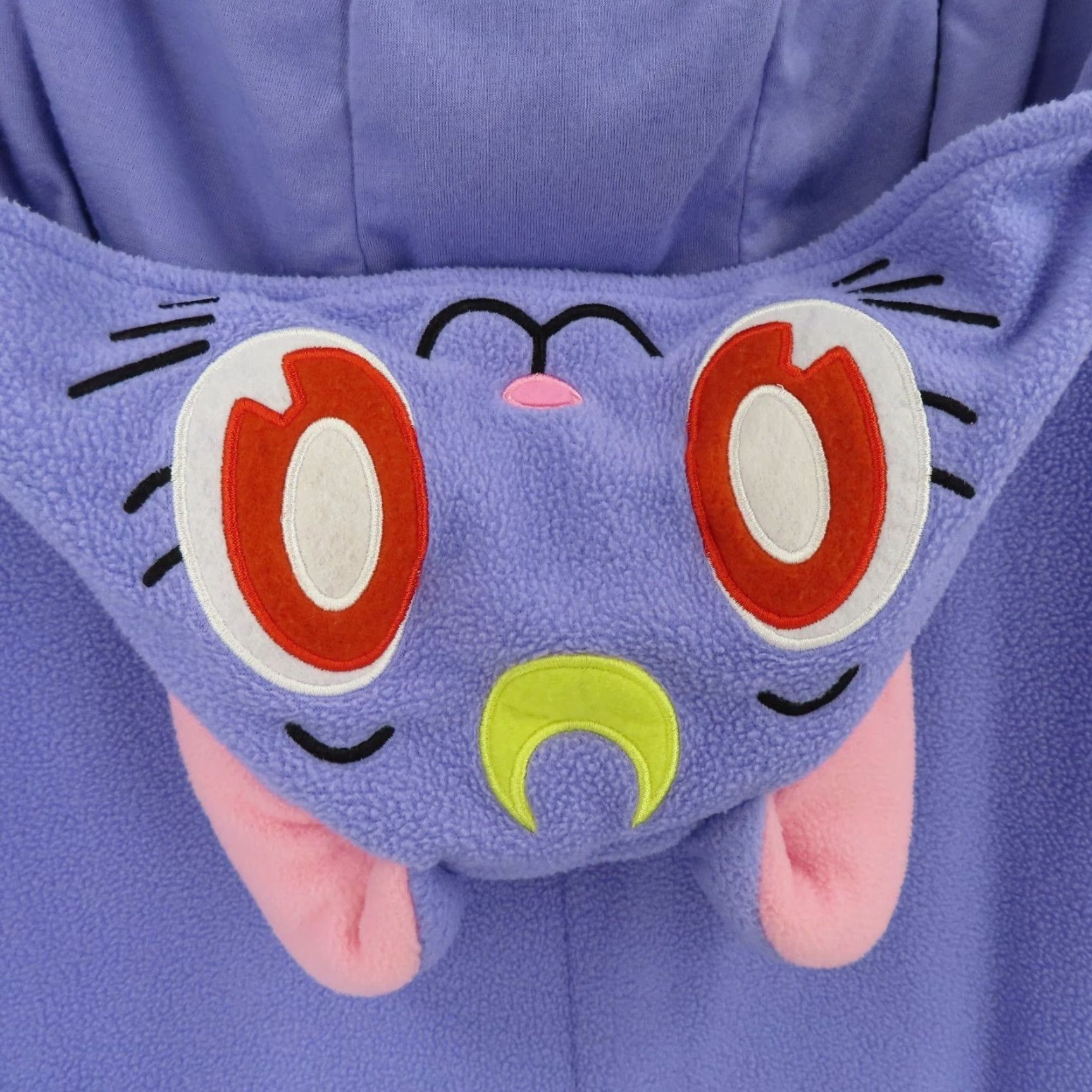 Vintage Sailor Moon Luna One Piece Jumpsuit Unisex Adult One Size fleece Purple Long Sleeve Button Front Pocketed OSFM Women 58.5" Length Size 42" / US 20 - 3 Thumbnail