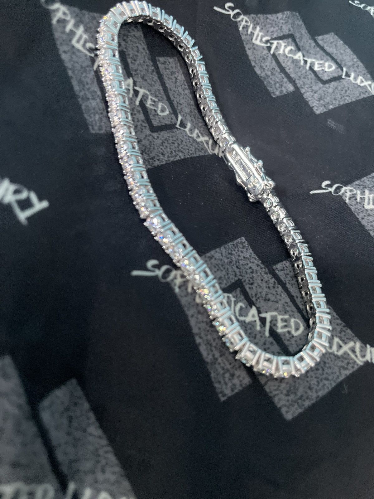 Other Moissanite Tennis Bracelet 7” 3mm Size ONE SIZE - 3 Thumbnail