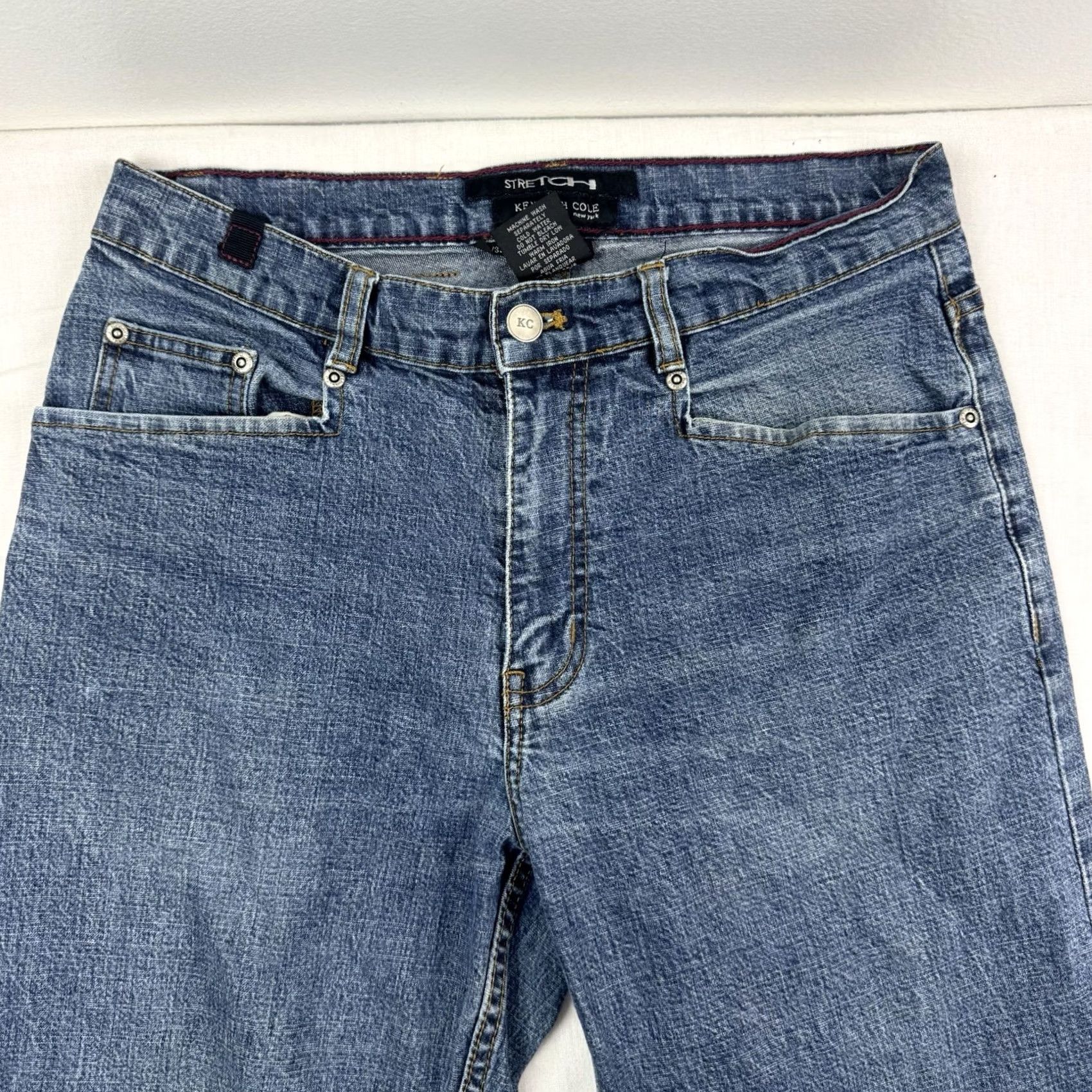 Kenneth Cole VINTAGE Kenneth Cole Jeans Adult 30x32 Hipster 90s Y2K Straight Jeans Zip Pocket Blue Cotton Spandex Men Mens Size US 30 / EU 46 - 2 Thumbnail