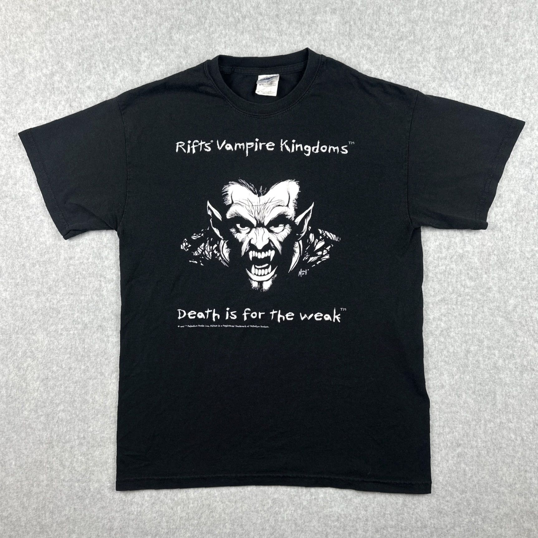 Gildan Gildan Mens Black Shirt Rifts Vampire Kingdom Death Is For The Weak Tee Shirt M Crew Neck Books Size US M / EU 48-50 / 2 - 2 Thumbnail