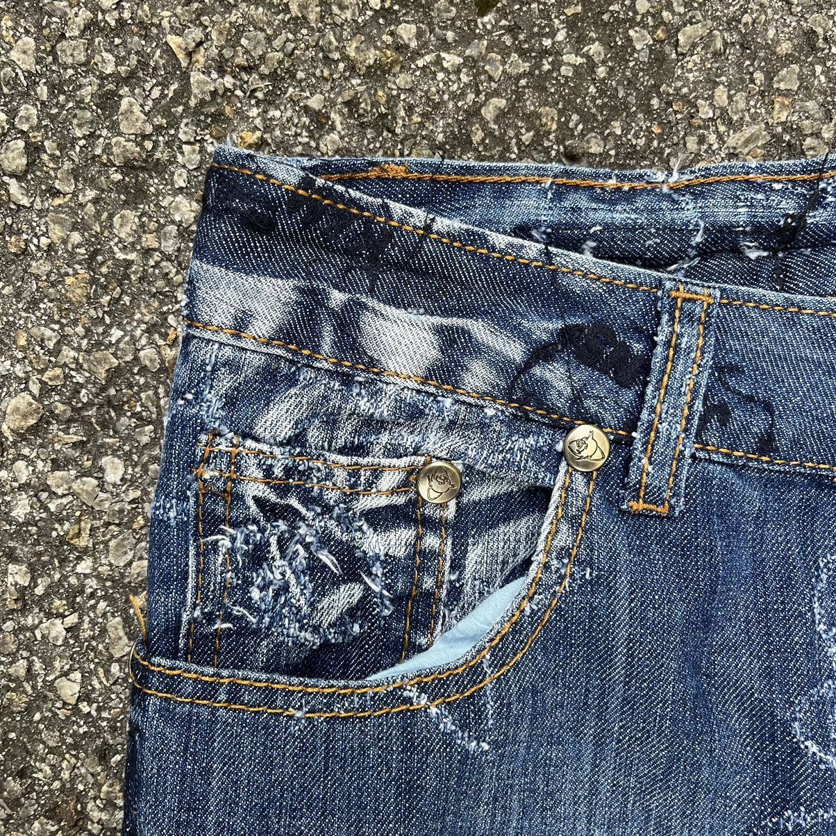 Kapital Japanese Kosmo Lupo Denim Embroidery Jeans Boro Grunge Punk Size US 31 - 6 Thumbnail