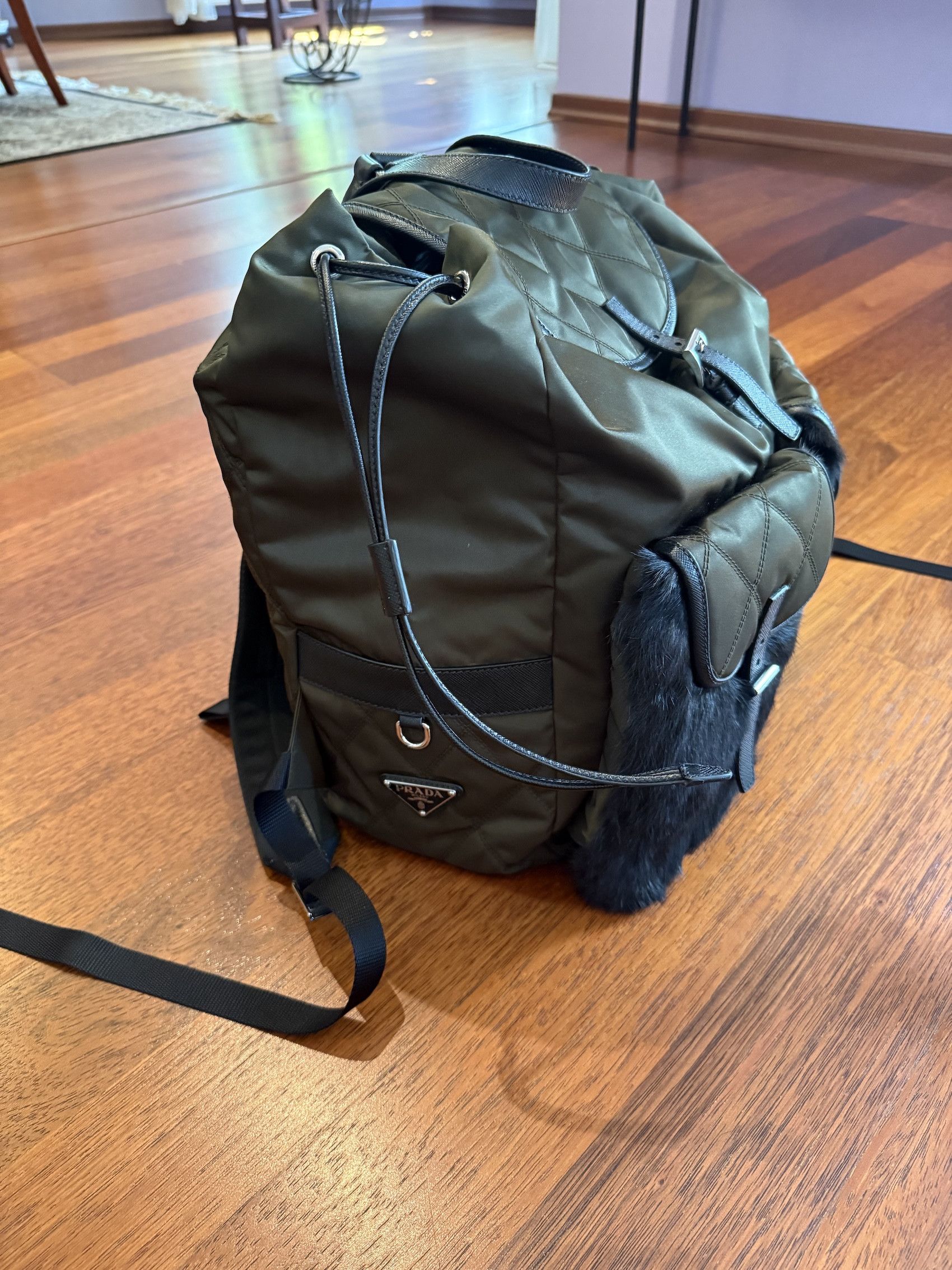 Prada SS'24 Backpack Nylon and Real Fur Size ONE SIZE - 2 Thumbnail