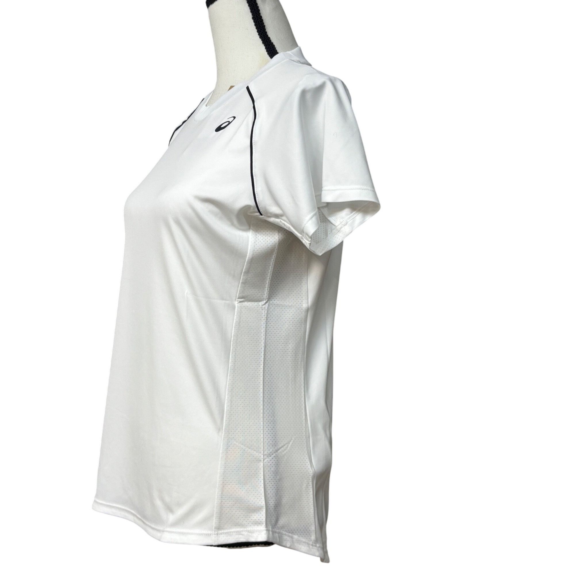 Asics ASICS Women's Piping T-shirt, Brilliant White, Sz. M Size M / US 6-8 / IT 42-44 - 4 Thumbnail