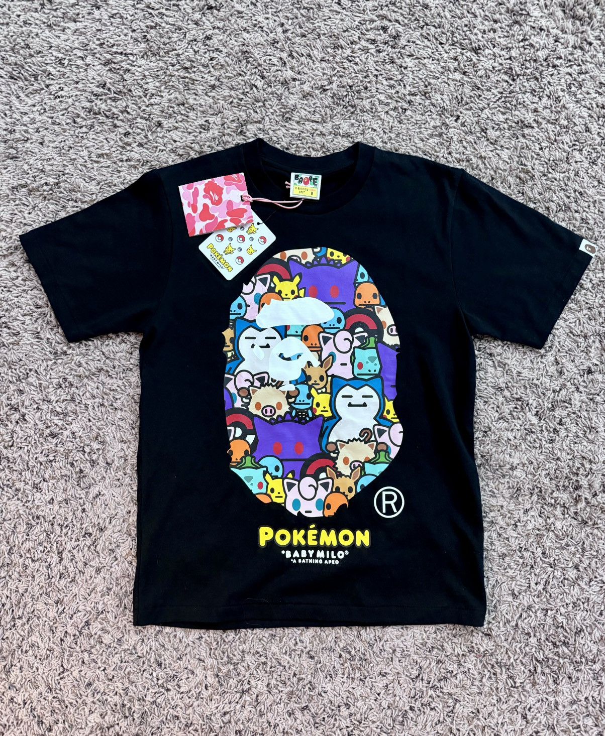 image of Bape X Pokemon Ape Head Tee 5 in Black, Women's (Size Small)