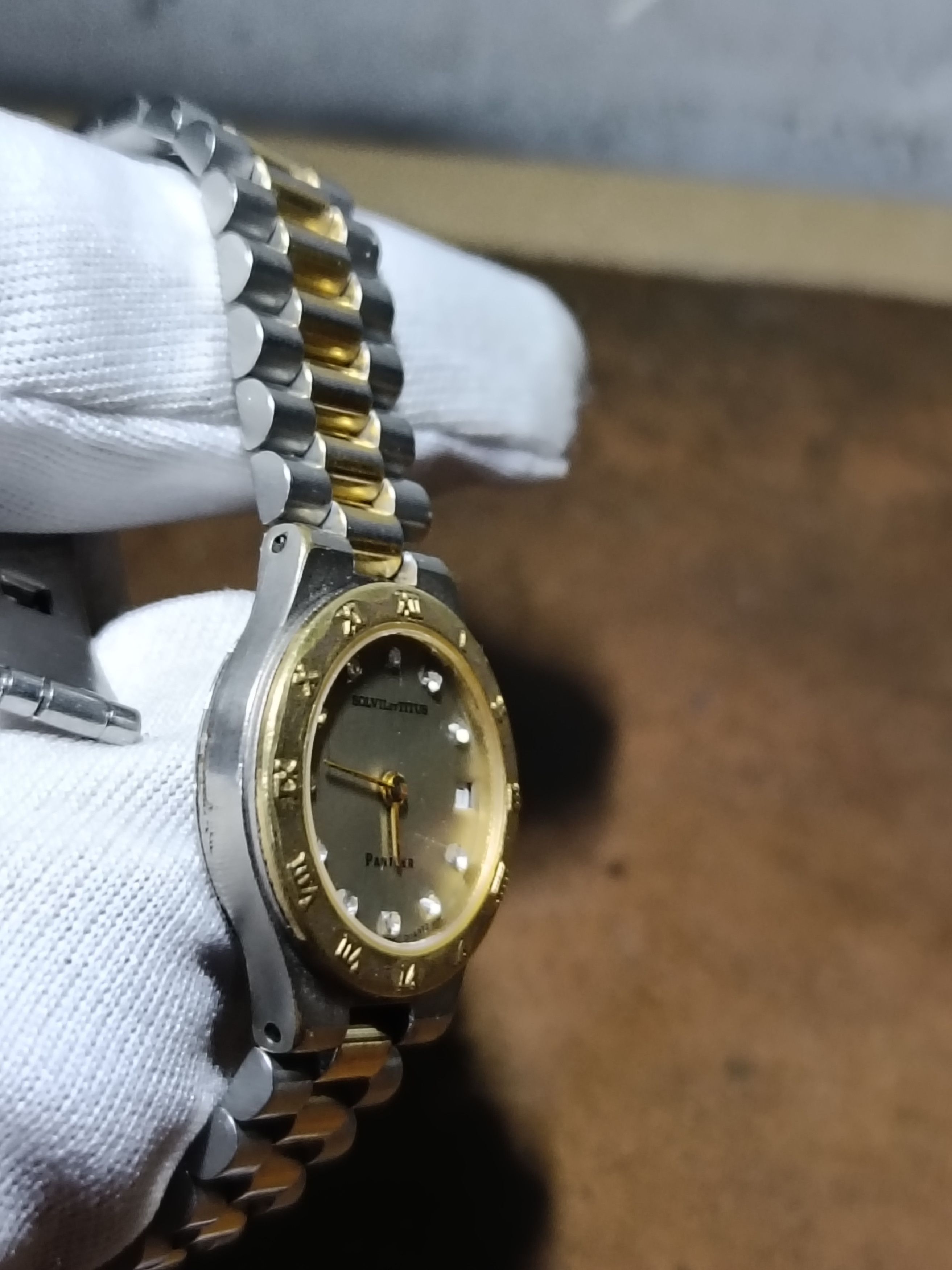 Vintage solvil et Titus panther two tone diamond watch