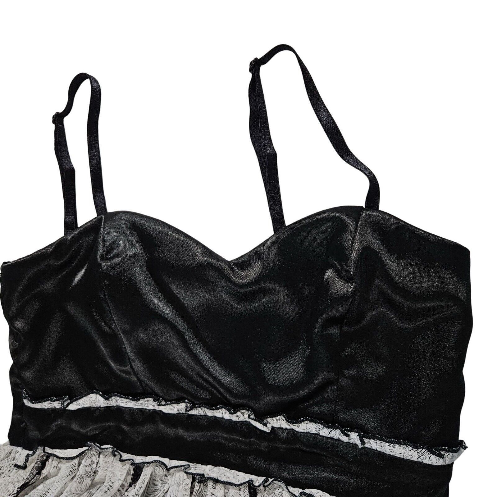 Other EUC Studio Y Sweetheart Babydoll Dress Sz. M Black White Size M / US 6-8 / IT 42-44 - 3 Thumbnail