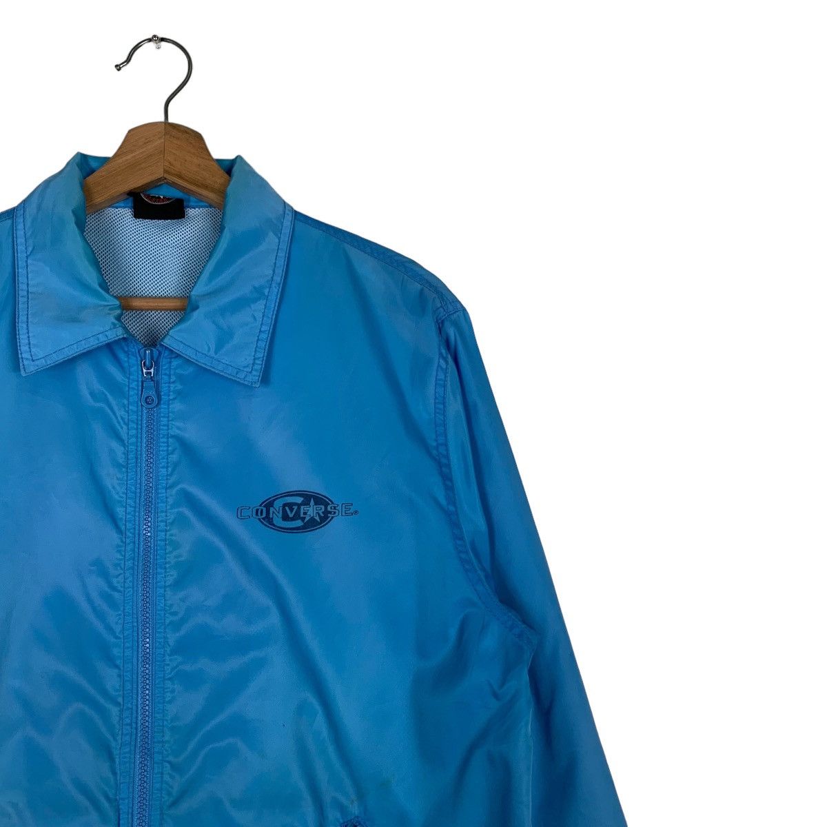 Converse 90's CONVERSE ALL STAR Big Logo Light Blue Jacket #0574-C26 Size US M / EU 48-50 / 2 - 5 Thumbnail