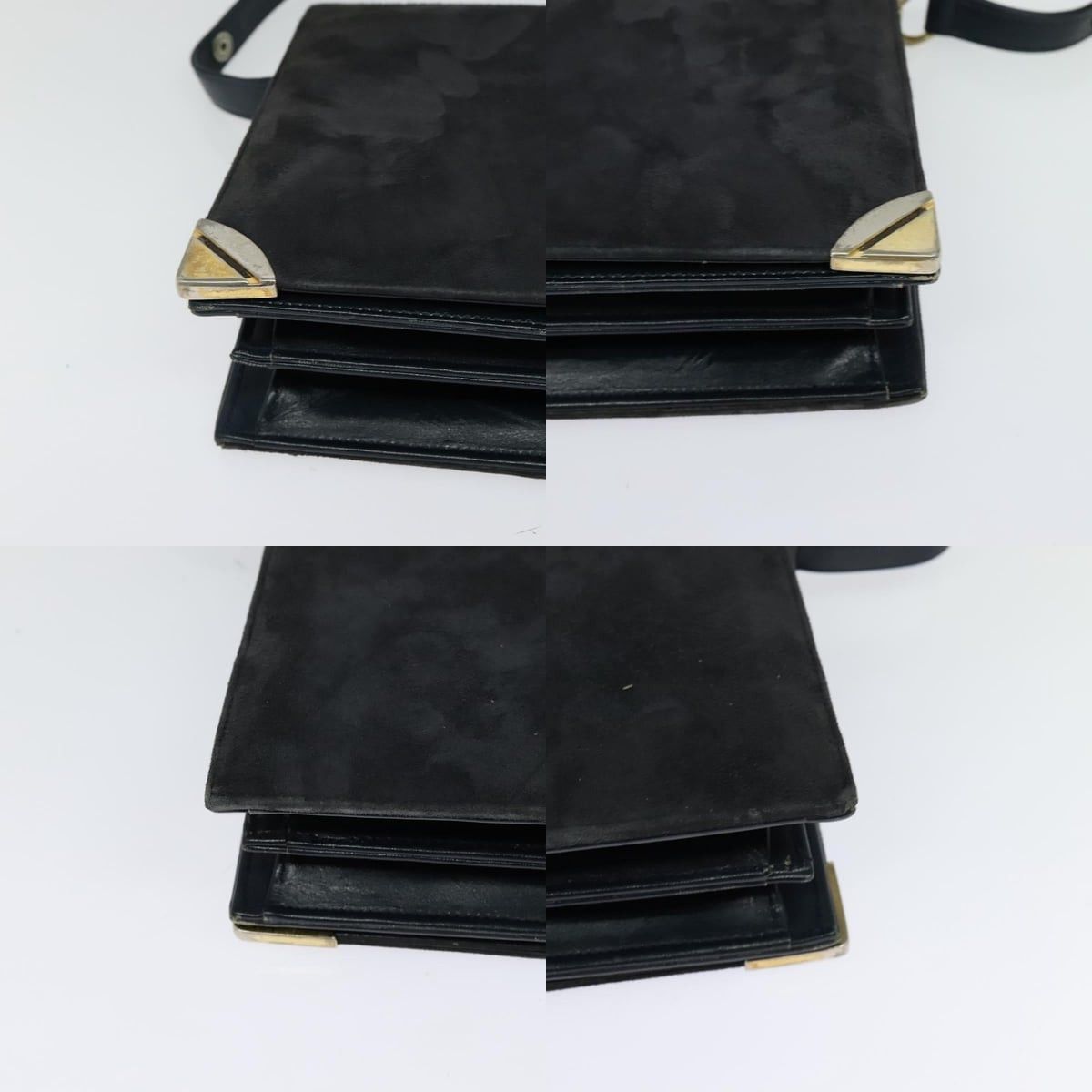 Celine CELINE Shoulder Bag Suede Navy Gold Size ONE SIZE - 10 Thumbnail