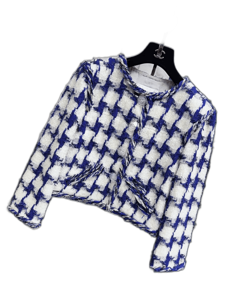 Chanel Chanel Blue White Short Jacket Size S / US 4 / IT 40 - 1 Thumbnail