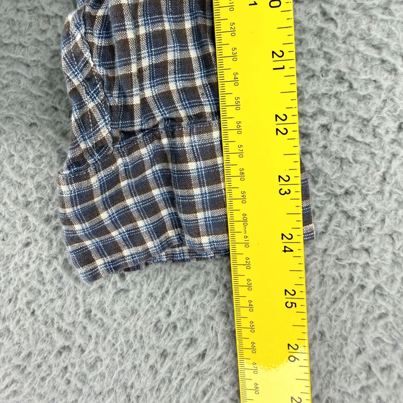 Brooks Brothers Brooks Brothers Button-Down Shirt Mens Size XL Brown Blue Plaid All Irish Linen Shirt Loose? Size US XL / EU 56 / 4 - 7 Thumbnail