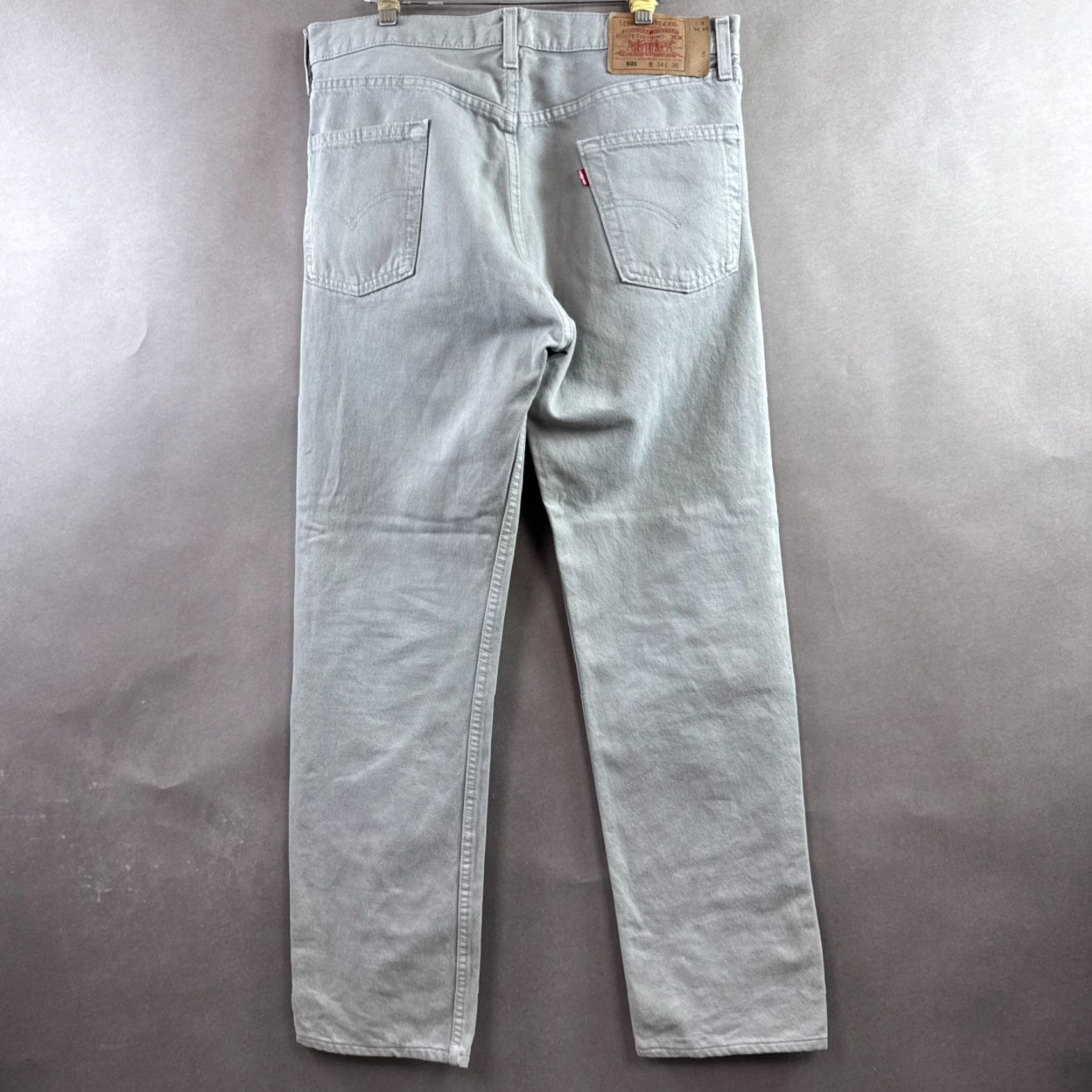 Levi's VINTAGE Levi's 501 Jeans Mens 34x30 Gray 90s Faded Denim Washout Straight Pants Size US 34 / EU 50 - 3 Thumbnail