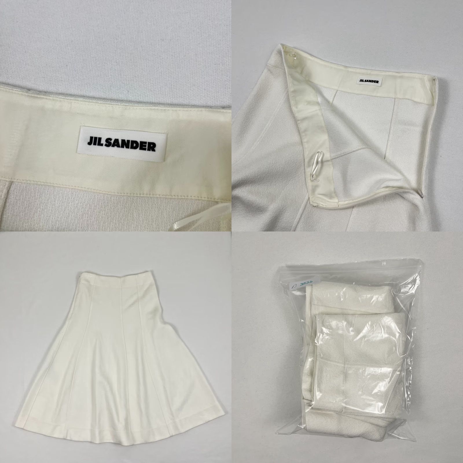 Jil Sander Jil Sander Panelled Flared Midi Skirt Womens Sz 38 Large W29 L32 Cream White NEW Size 26" / US 2 / IT 38 - 8 Thumbnail
