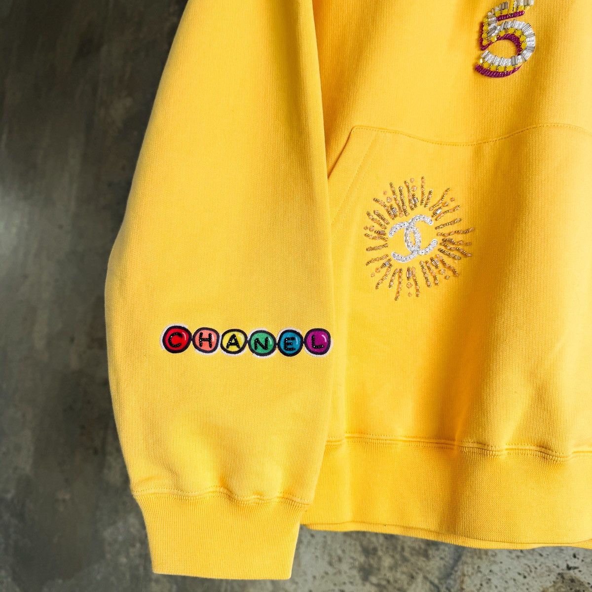 Chanel Chanel x Pharrell 2019 Coco Hand Beaded Lesage Yellow Hoodie Size US M / EU 48-50 / 2 - 6 Thumbnail