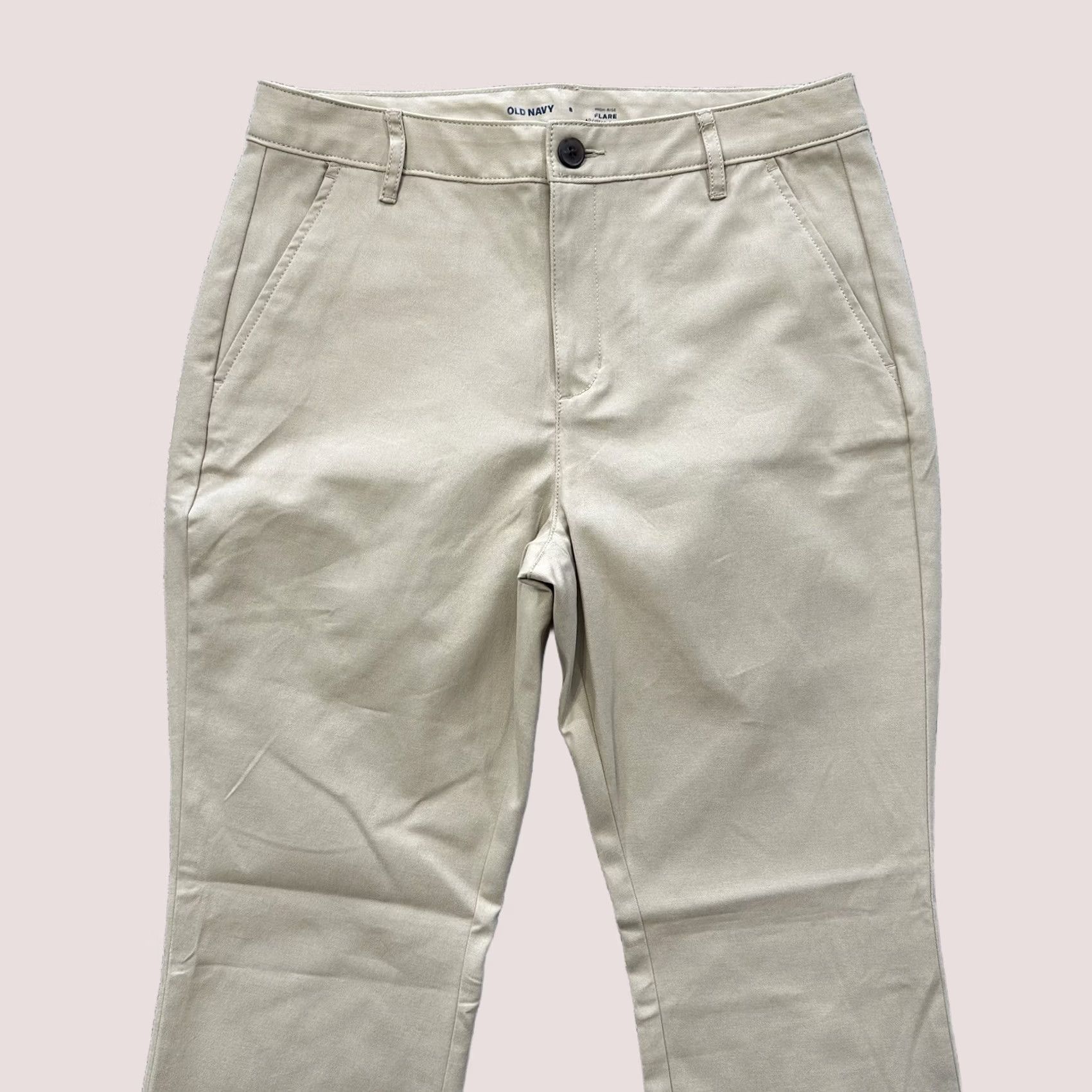 Old Navy Old Navy Beige Chino Pants Womens 8 High Rise Flare Stretch Regular Inseam 32 Size 30" / US 8 / IT 44 - 1 Thumbnail