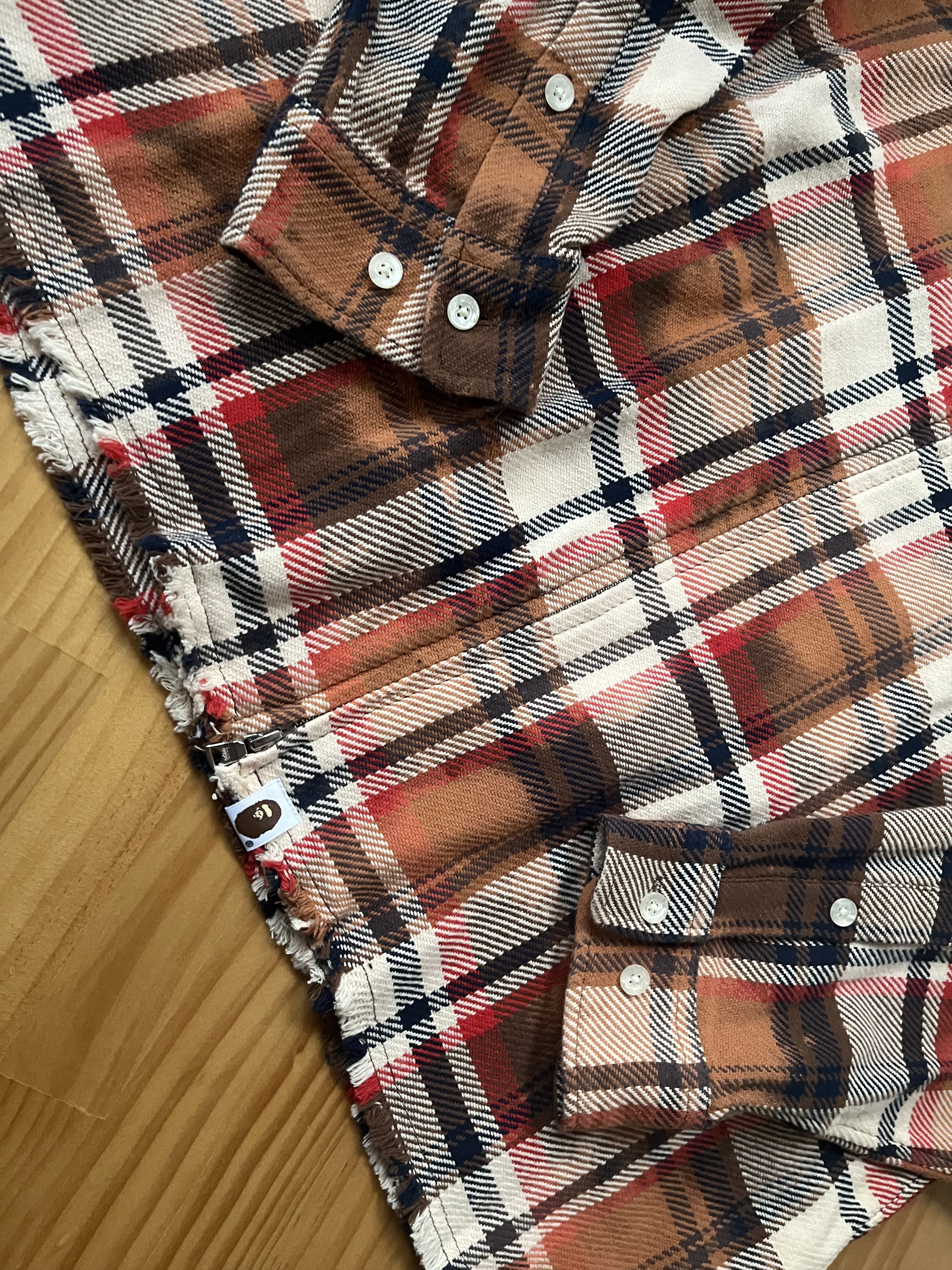 Bape BAPE CHECK FLANNEL ZIP UP SHIRT Size US XL / EU 56 / 4 - 15 Thumbnail