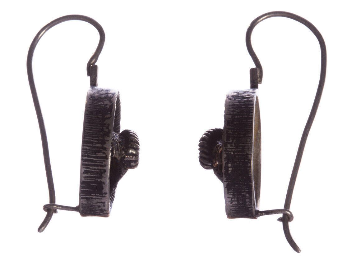 Handmade Sterling Silver Ram Head Coin Earrings Size ONE SIZE - 3 Thumbnail