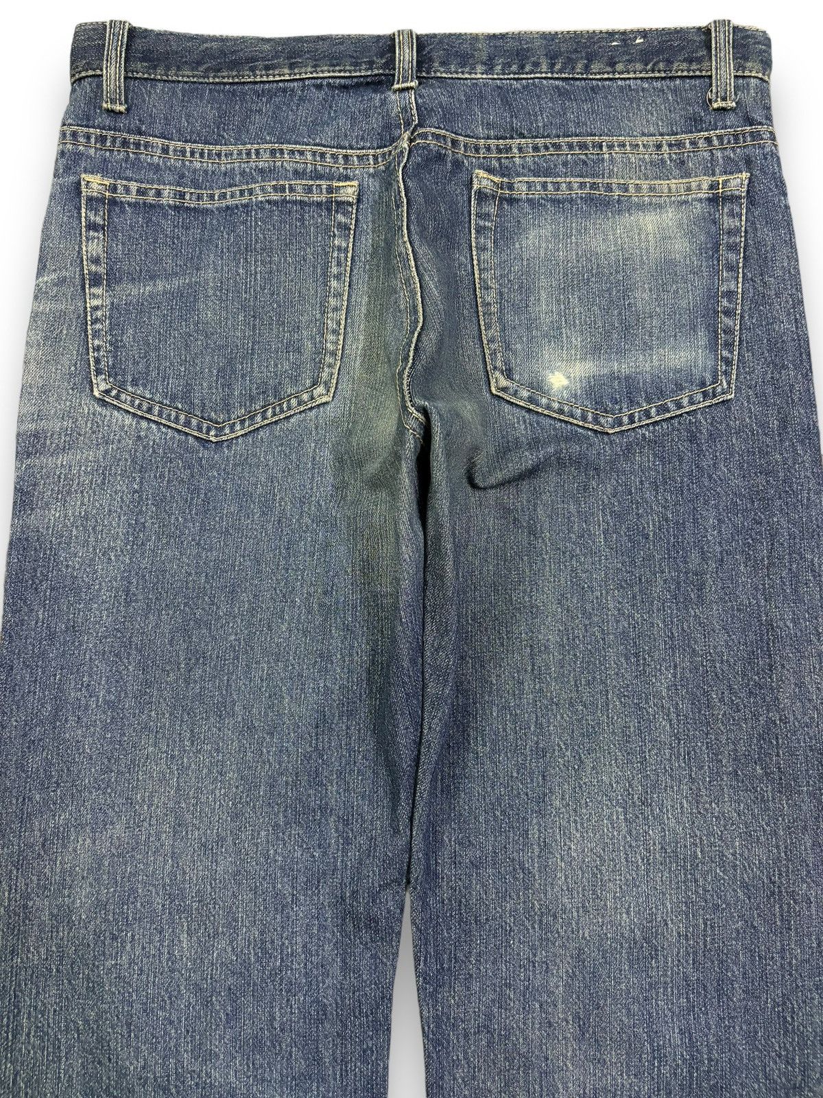 Japanese Brand Vintage Japanese Brand Blue Washed Loose Fit Ripped Jeans Size US 34 / EU 50 - 12 Thumbnail