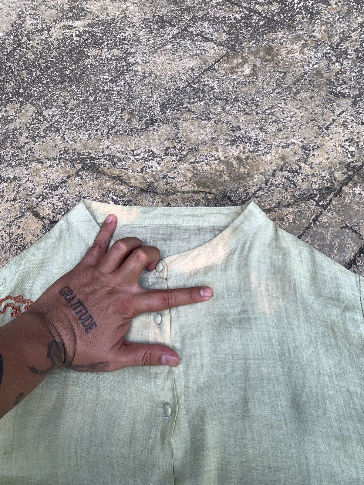 Japanese Brand × Vintage Japanese Rami Natural Fabric Traditional Art Embroidery Top Size M / US 6-8 / IT 42-44 - 10 Thumbnail