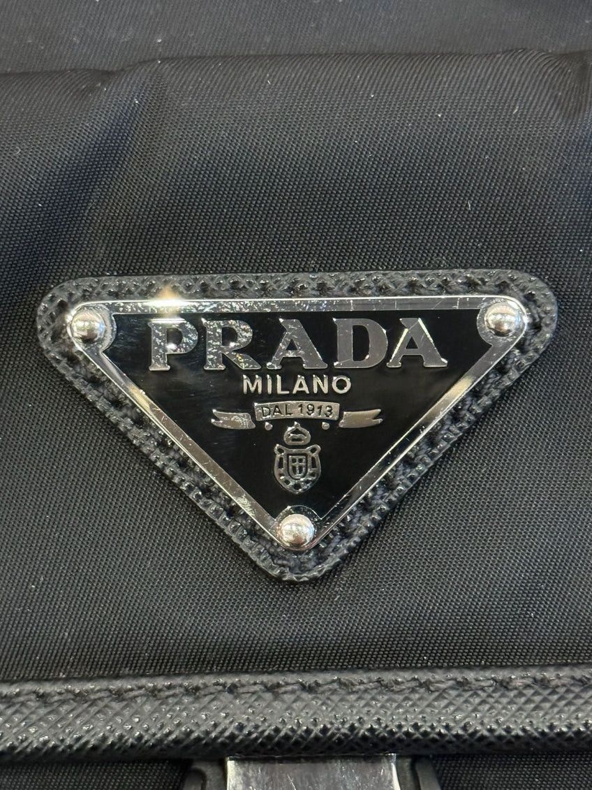 Prada Prada Re-Nylon and Saffiano Leather Shoulder Bag Black Size ONE SIZE - 6 Thumbnail