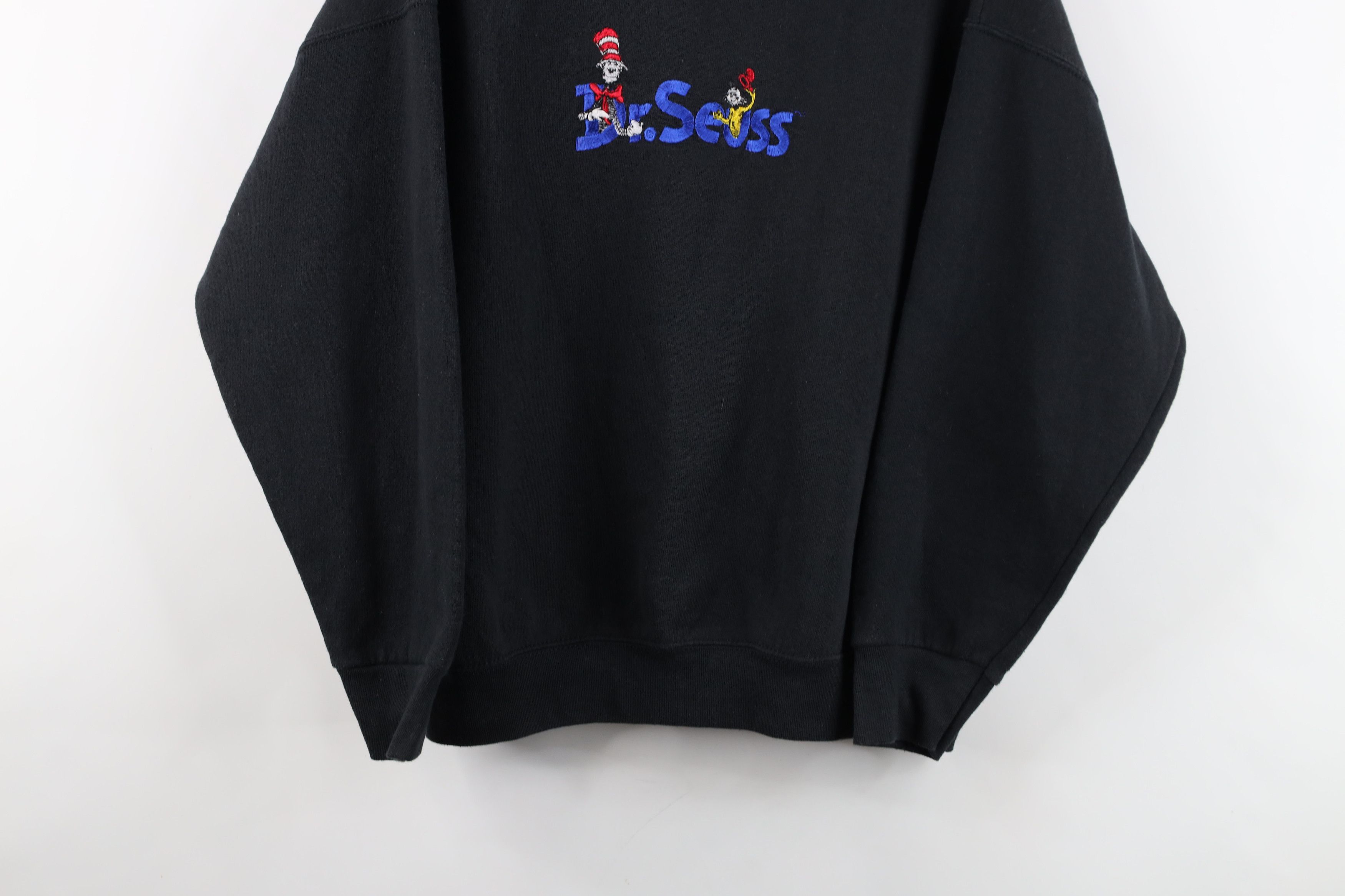 Vintage Vintage 90s Dr Seuss Spell Out Crewneck Sweatshirt Black USA Size XL / US 12-14 / IT 48-50 - 3 Thumbnail