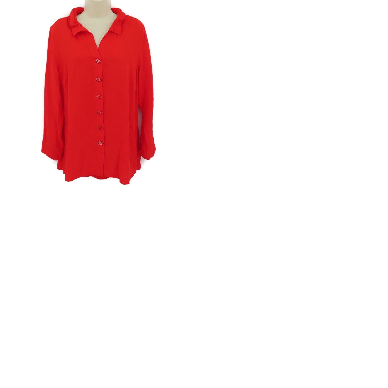 Vintage John Mark Women Shirt Blouse Collared Button Front Red Small Pocketed Lagenlook Size S / US 4 / IT 40 - 9 Thumbnail