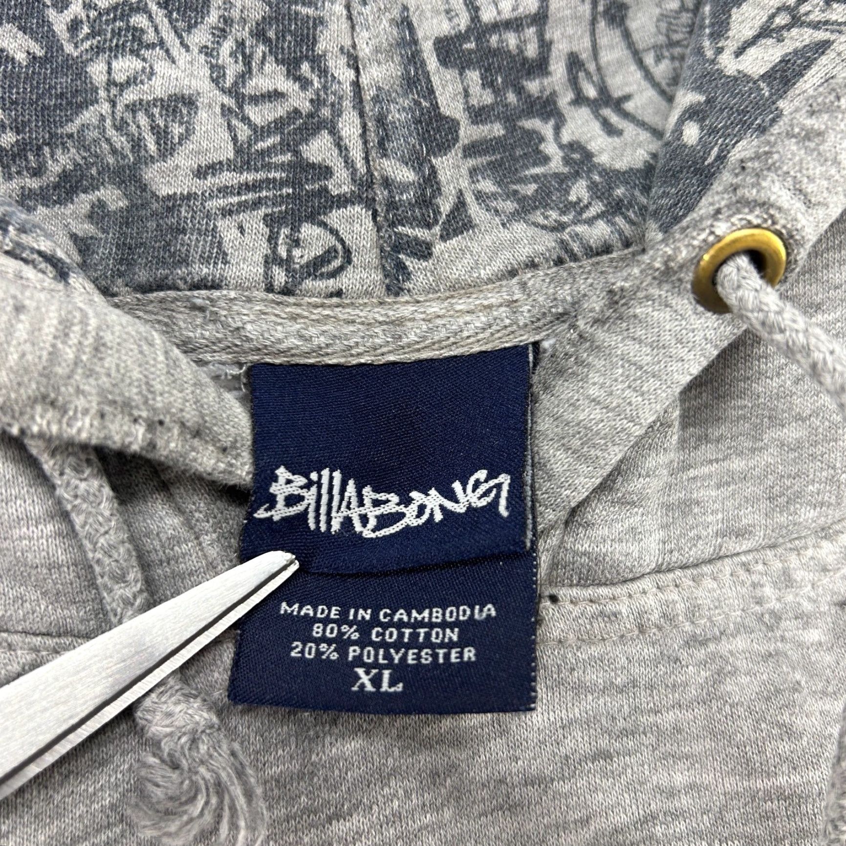 Billabong VINTAGE Billabong Hoodie Mens XL Gray Blue Navy Pullover Sweatshirt Thrashed 90s Hooded Pockets Crew Neck All Seasons Size US XL / EU 56 / 4 - 4 Thumbnail
