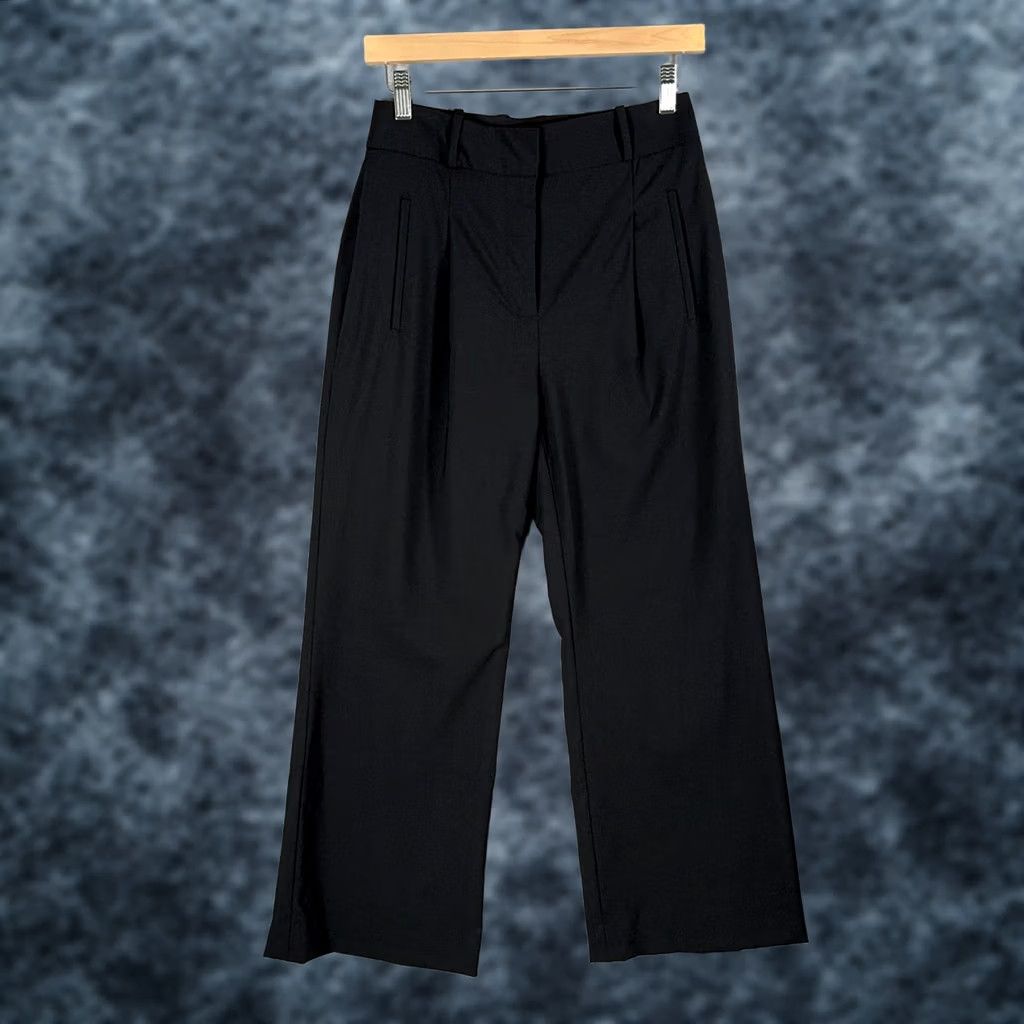 Veronica Beard VERONICA BEARD Pants Womens 2 Black Ollie Wool Blend Wide Leg Dress trousers Dress Pants Womens (Black) Size 26" / US 2 / IT 38 - 1 Thumbnail