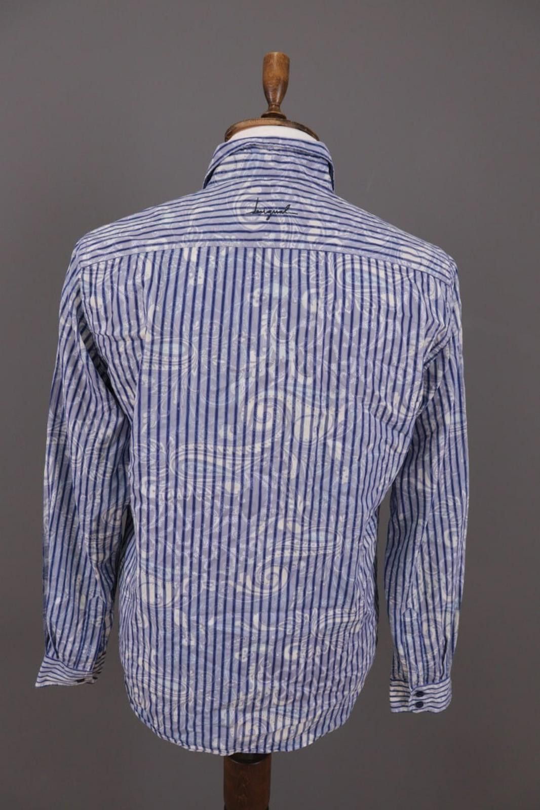 Desigual Desigual Regular Blue Striped Jasquard Shirt Size L Size US L / EU 52-54 / 3 - 7 Thumbnail