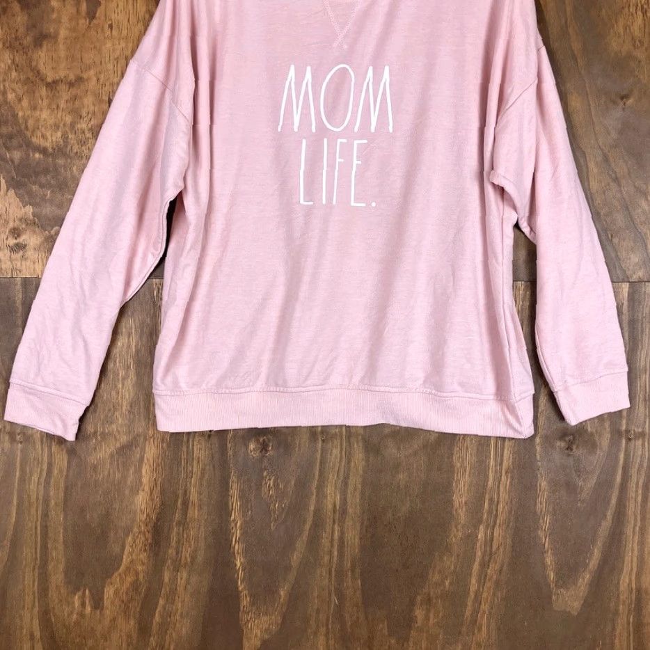 Vintage Rae Dunn Womens Shirt Soft Pink Mom Life Crew Neck Long Sleeve Stretch Large Size L / US 10 / IT 46 - 5 Thumbnail