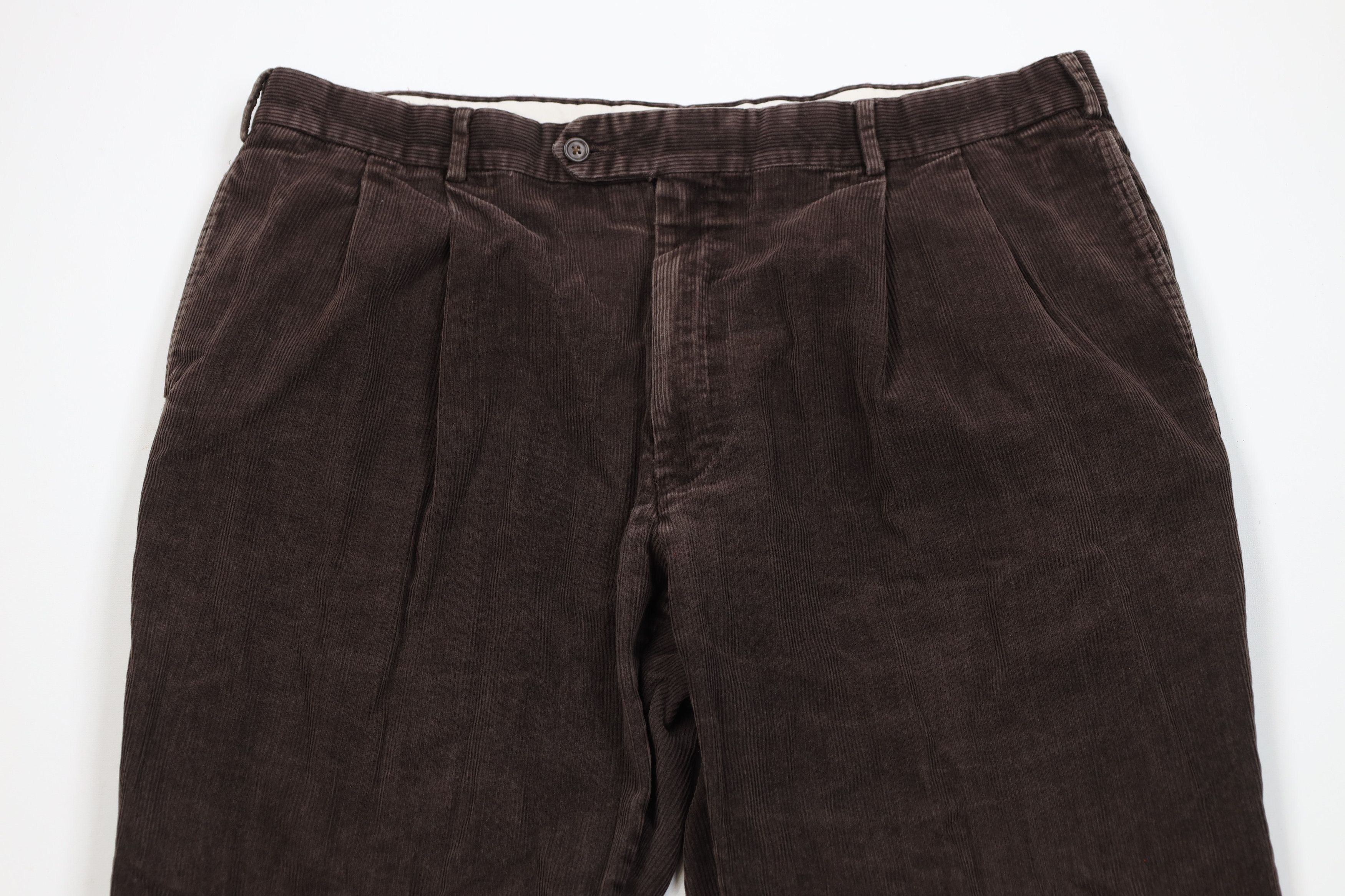 Jos. A. Bank Vintage Jos A Bank Wide Leg Corduroy Chino Pants Brown Size US 38 / EU 54 - 2 Thumbnail