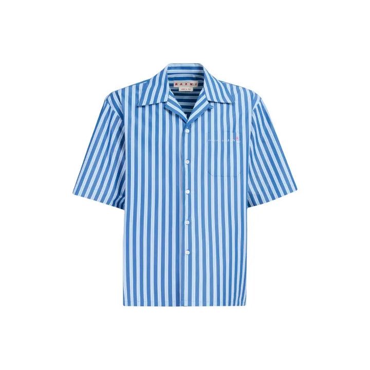 Marni Marni Embroidered Striped Short Sleeve Shirt Size US M / EU 48-50 / 2 - 1 Thumbnail