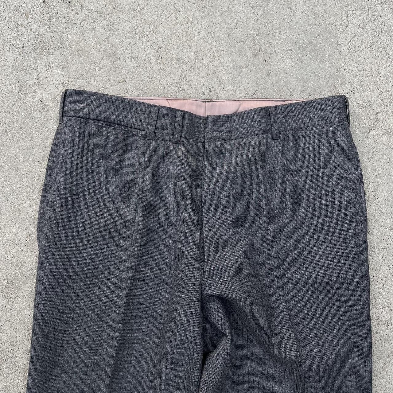 Vintage Vintage 50s 60s dark grey rockabilly pinstriped trousers Size US 32 / EU 48 - 2 Thumbnail