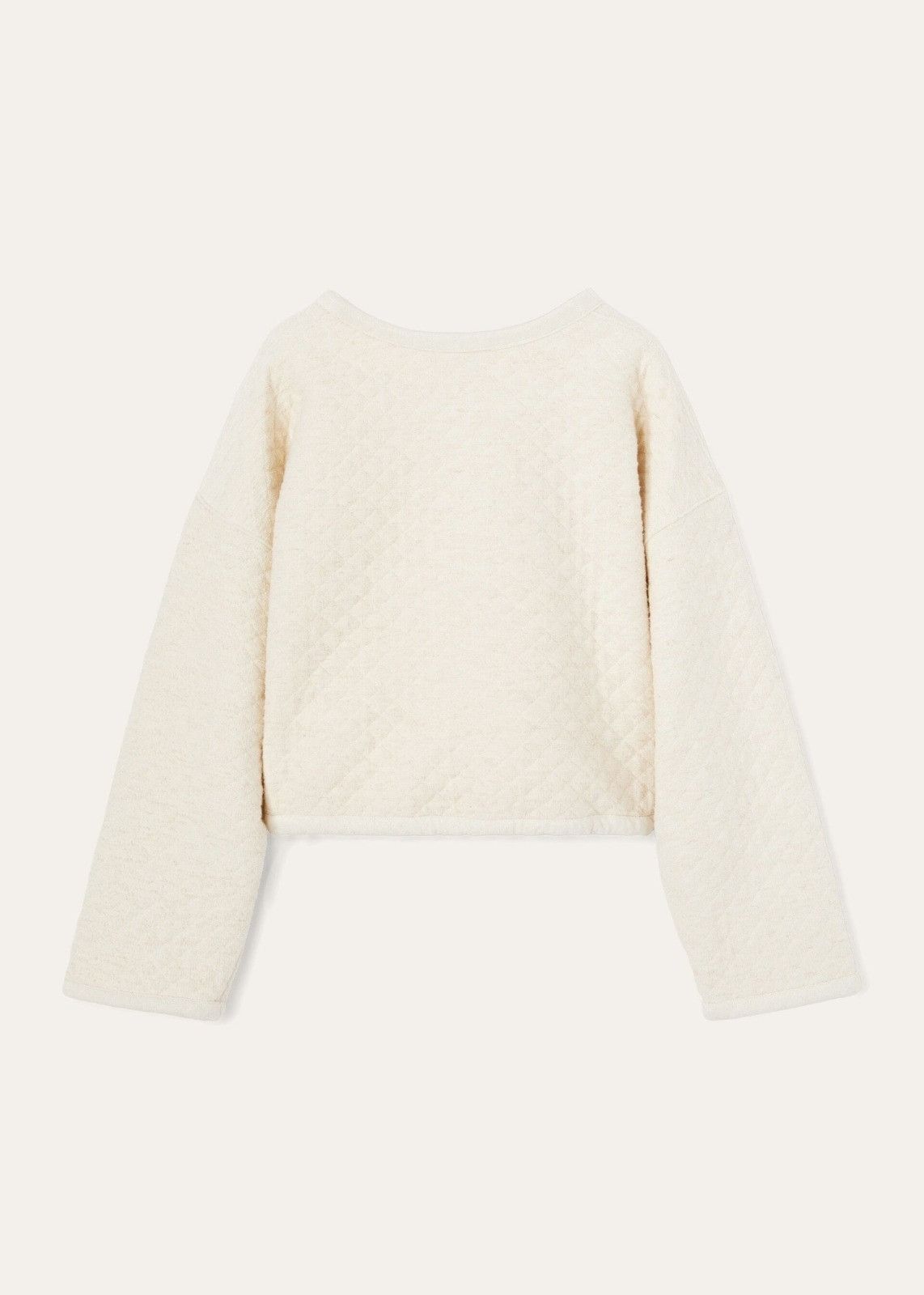 Loro Piana o1srvl11e0824 Tacna Cropped Sweatshirt in Off White Size XXL / US 16-18 / IT 52-54 - 2 Thumbnail
