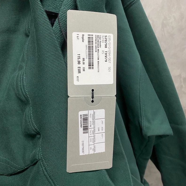 Balenciaga Balenciaga Green back print logo hooded sweatshirt Size US XS / EU 42 / 0 - 3 Thumbnail